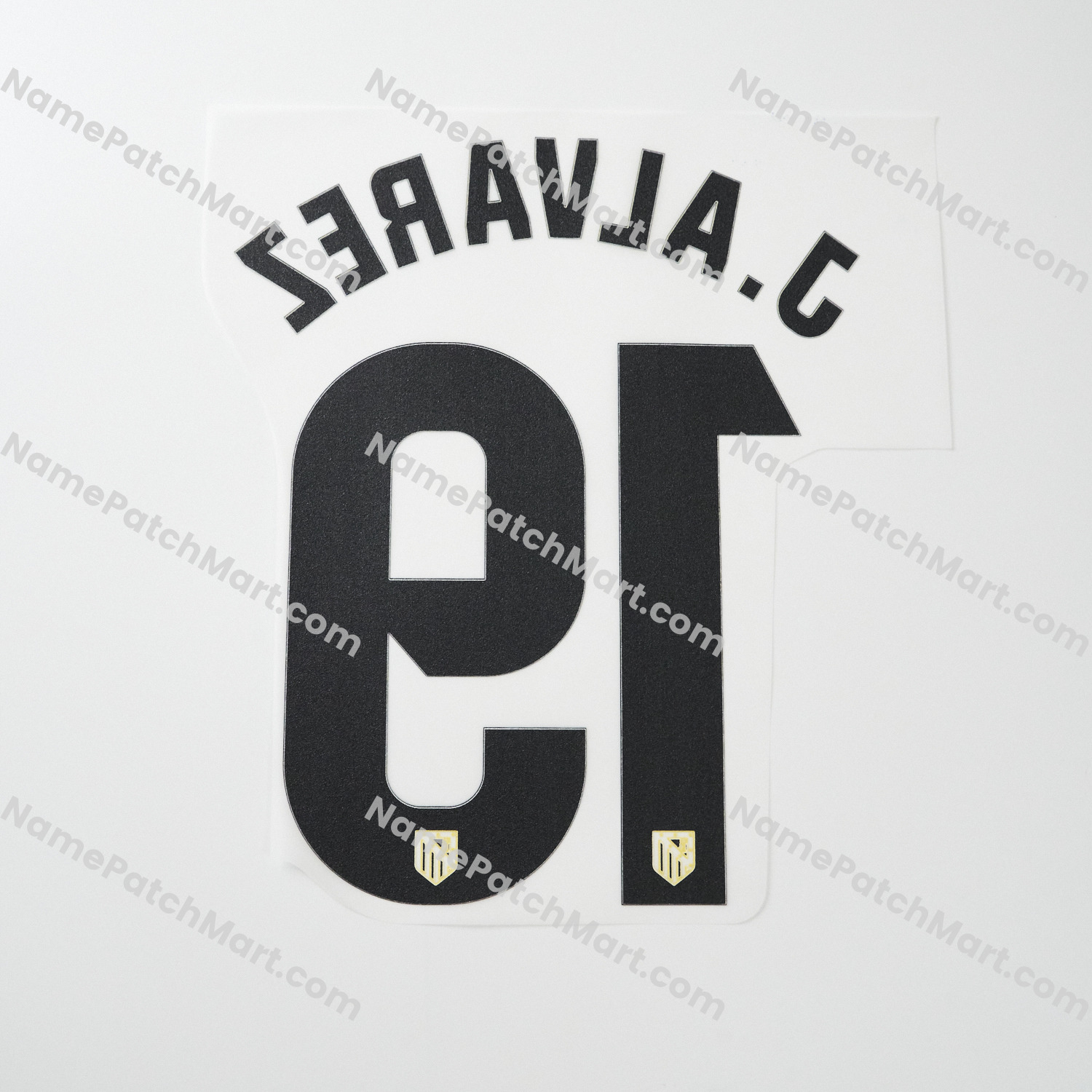 J. Alvarez #19 (Champions League) - Atletico Madrid 25-26 Away  | Name Number Set - NamePatchMart.COM
