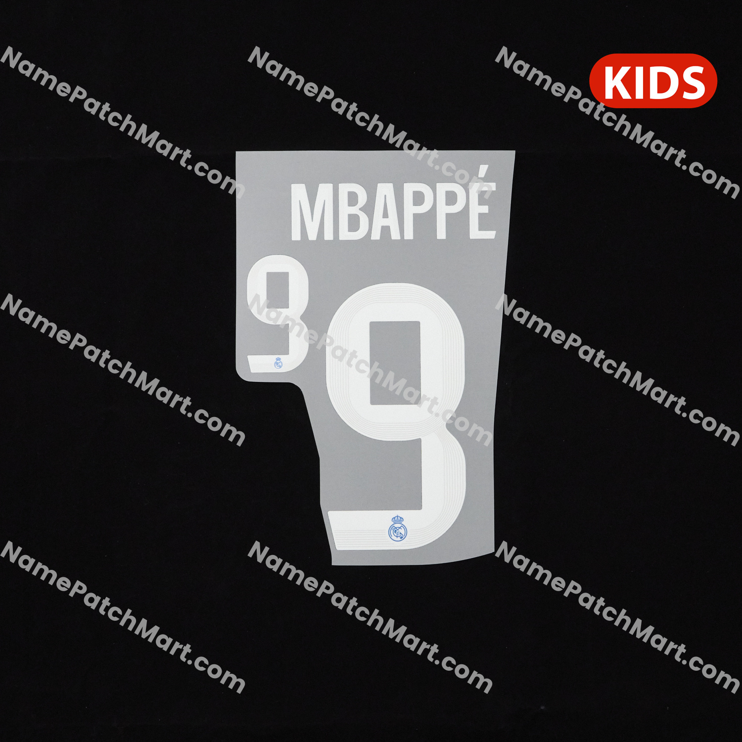 KIDS Mbappé #9 (Champions League) - Real Madrid 25-26 Third  | Name Number Set - NamePatchMart.COM