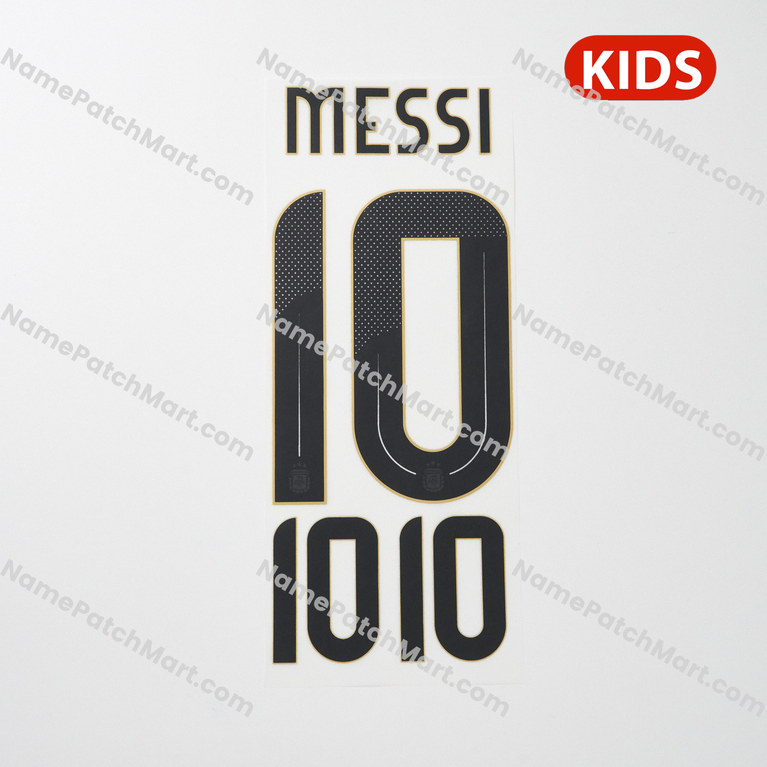 Messi #10 (World Cup 26) - Argentina 2026 Home KIDS  | Name Number Set - NamePatchMart.COM