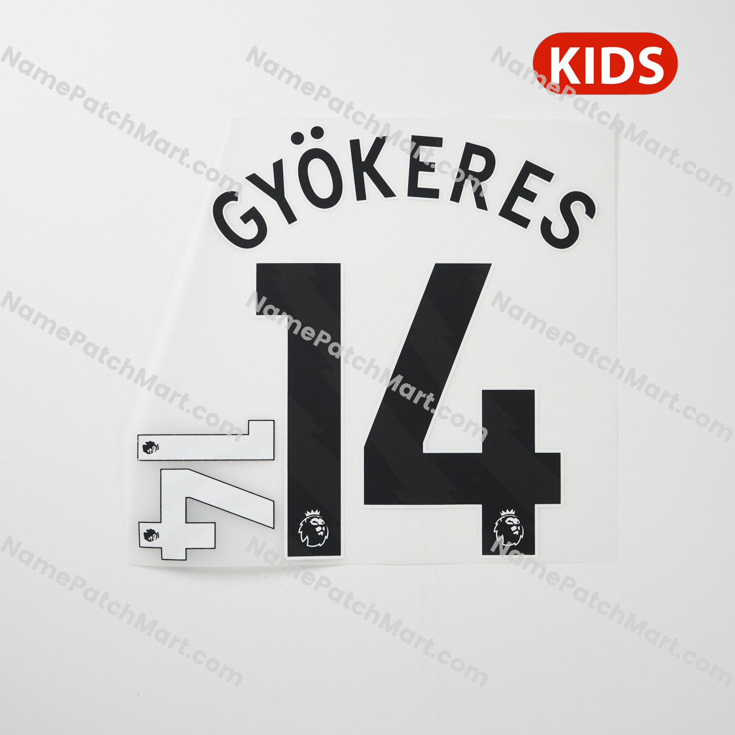 KIDS Gyökeres #14 (Premier League) - Arsenal 25-26 Third  | Name Number Set - NamePatchMart.COM
