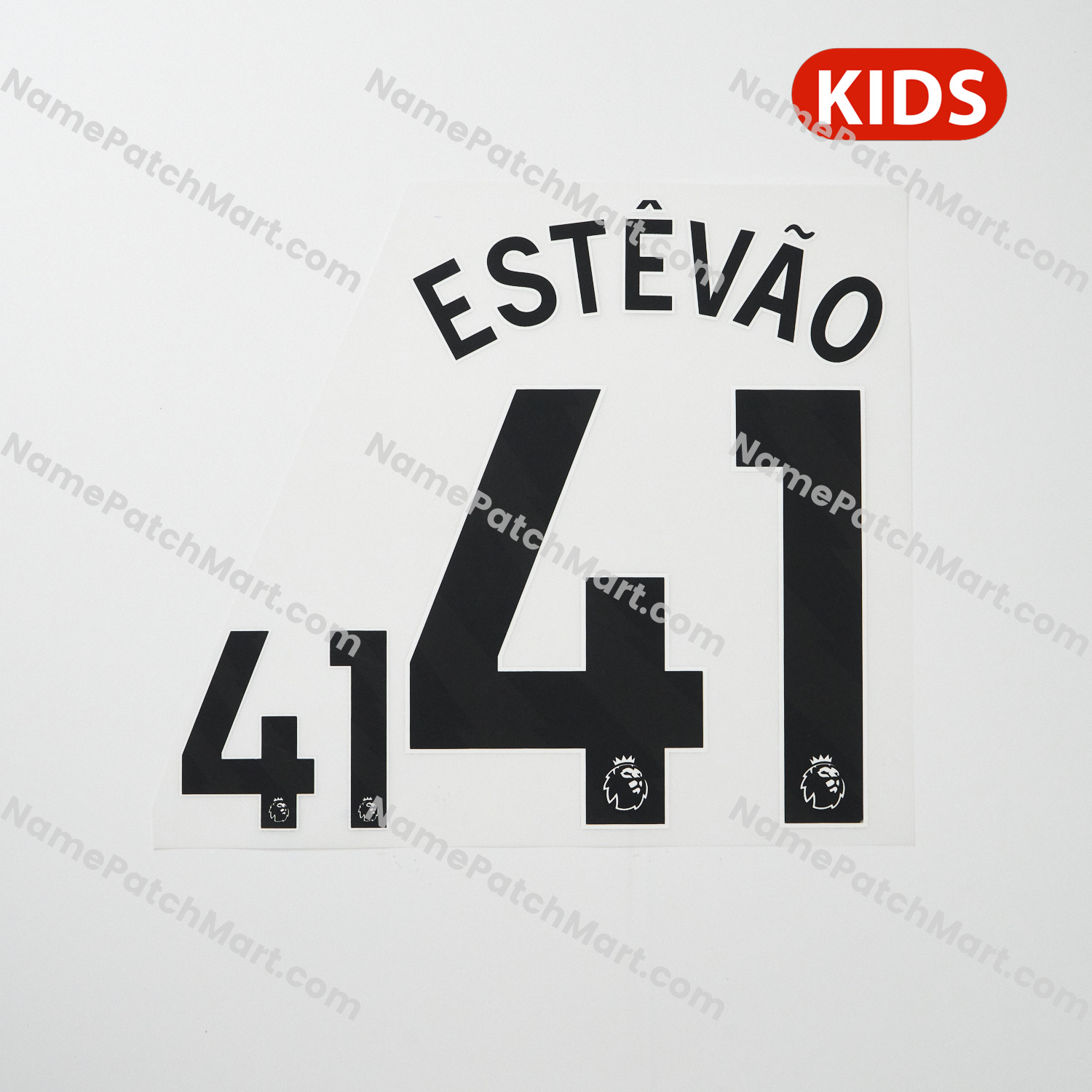 KIDS Estêvão #41 (Premier League) - Chelsea 25-26 Away  | Name Number Set - NamePatchMart.COM