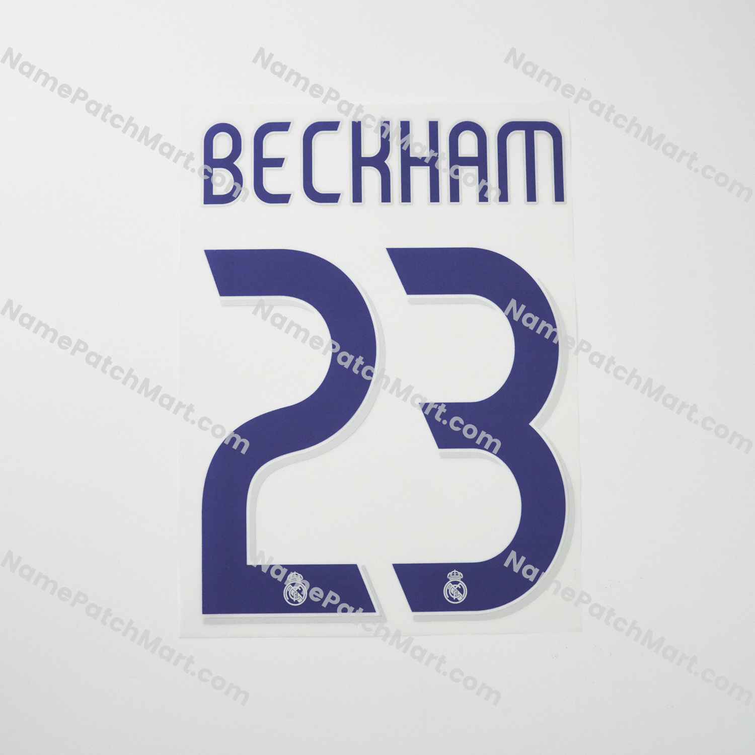 Beckham #23 - Real Madrid 2006-07 Home  | Name Number Set - NamePatchMart.COM