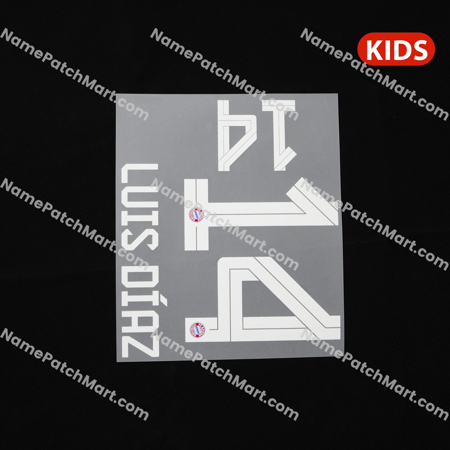 KIDS Luis Díaz #14 - Bayern Munich 25-26 Home  | Name Number Set - NamePatchMart.COM