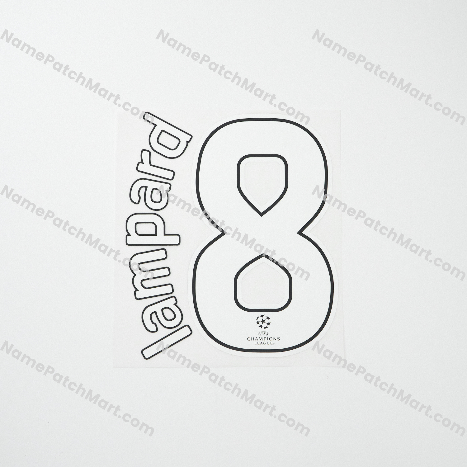 Lampard #8 (Champions League) - Chelsea 2007-08 Home  | Name Number Set - NamePatchMart.COM