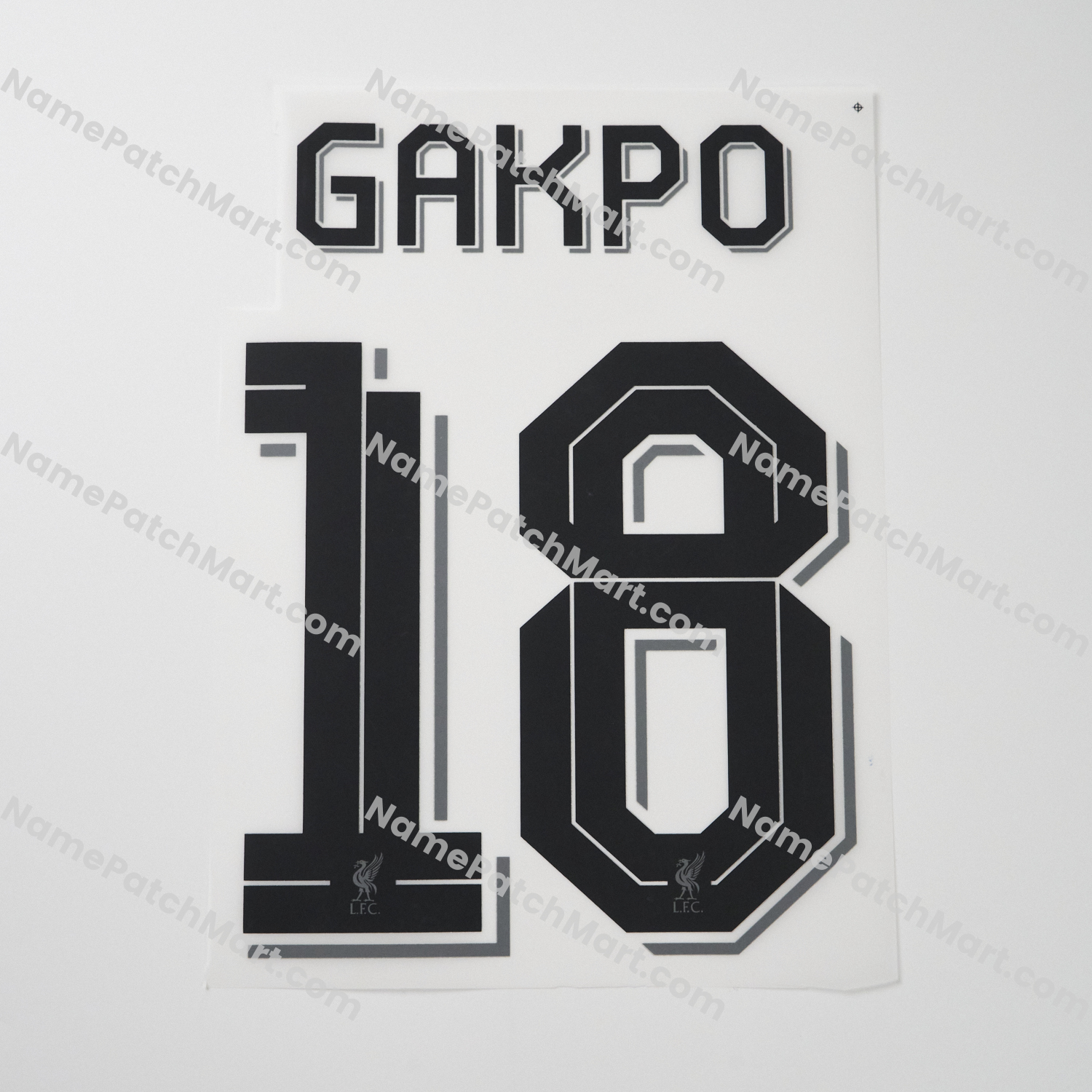 Gakpo #18 (Champions League) - Liverpool 25-26 Away  | Name Number Set - NamePatchMart.COM