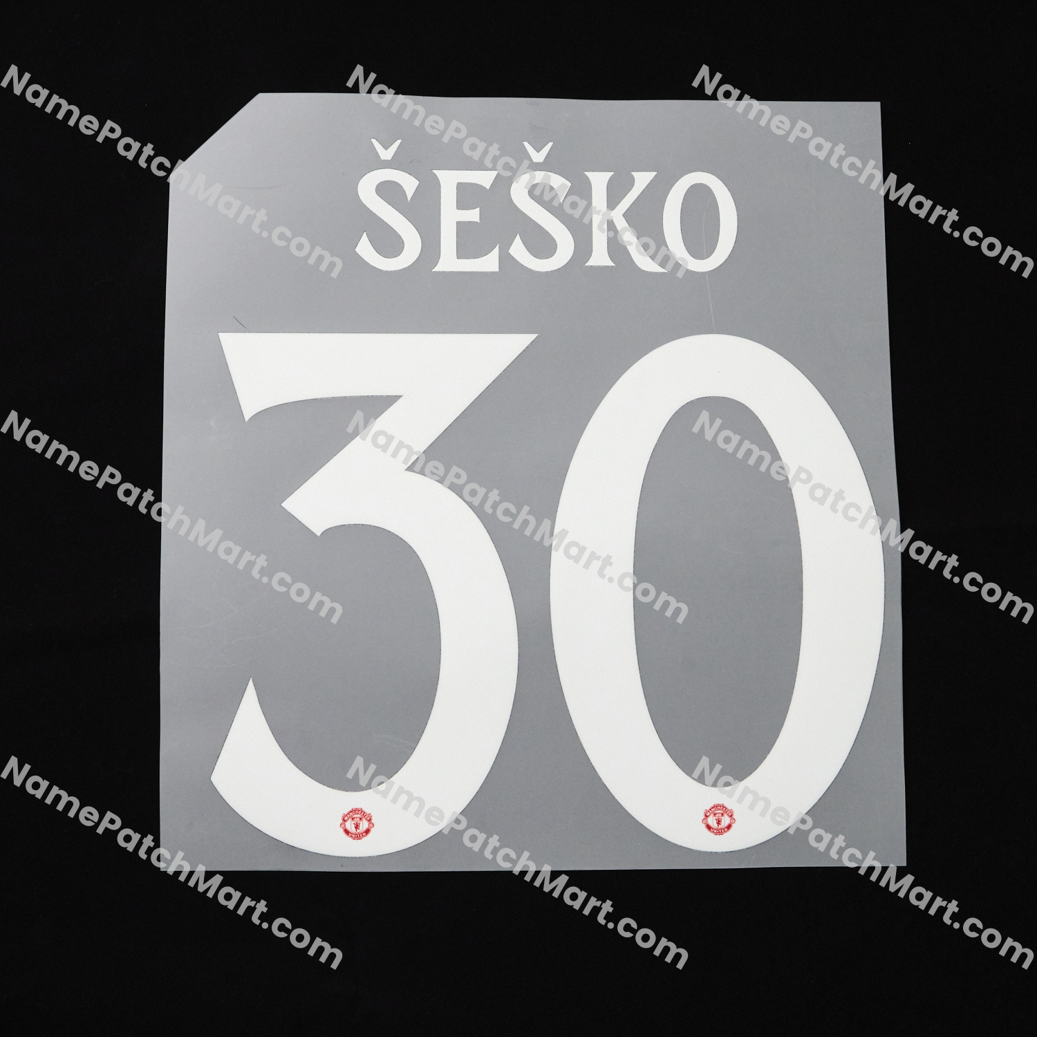 Šeško #30 (Cup Style Printing) - Manchester United 25-26 Home  | Name Number Set - NamePatchMart.COM