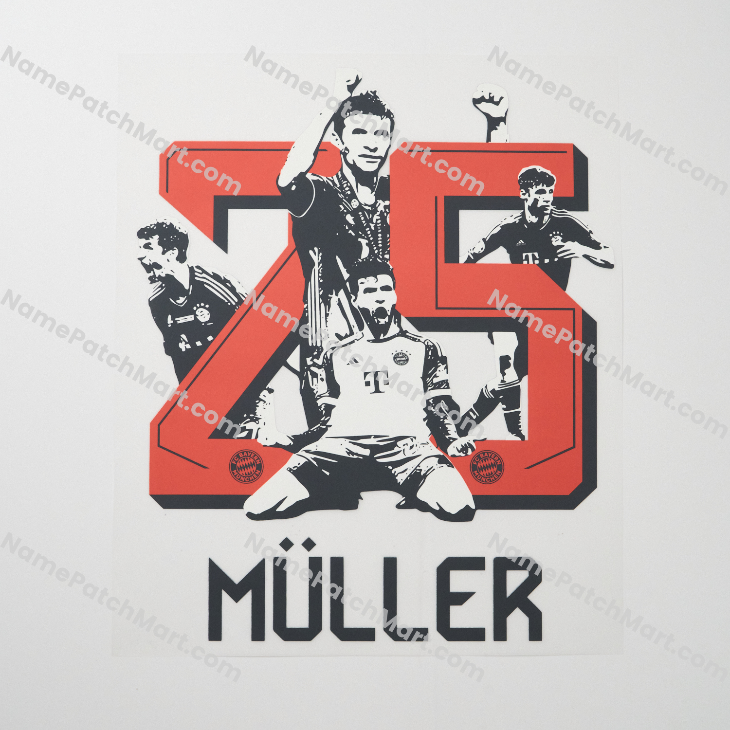 Müller #25 - Bayern Munich 25-26 Silhouette Special  | Name Number Set - NamePatchMart.COM
