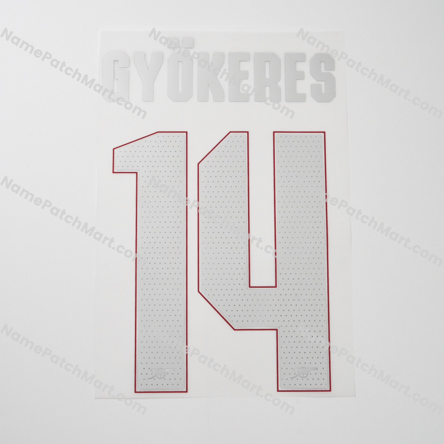 Gyökeres #14 (Champions League) - Arsenal 25-26 Away  | Name Number Set - NamePatchMart.COM