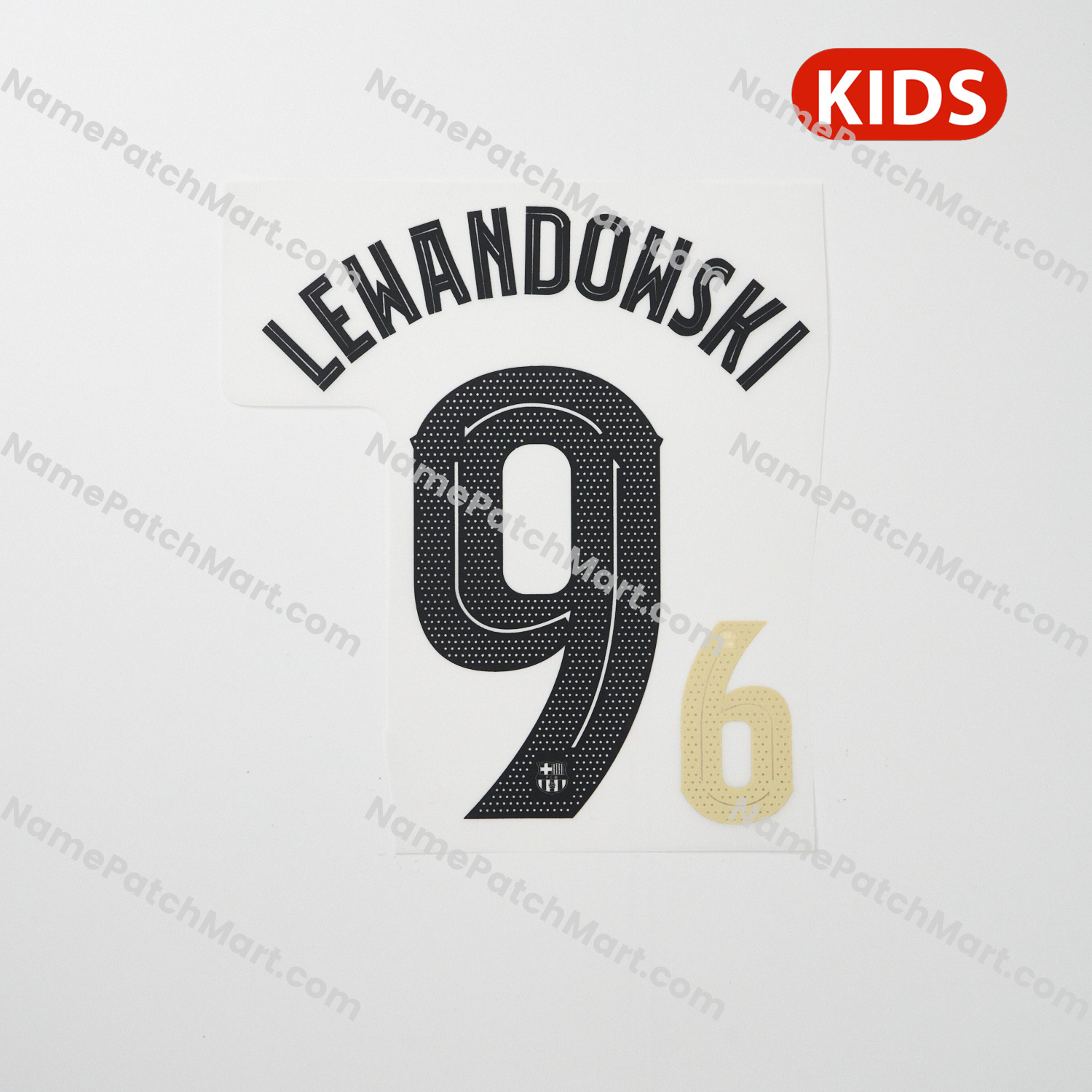 KIDS Lewandowski #9 (Champions League) - Barcelona 25-26 Away  | Name Number Set - NamePatchMart.COM
