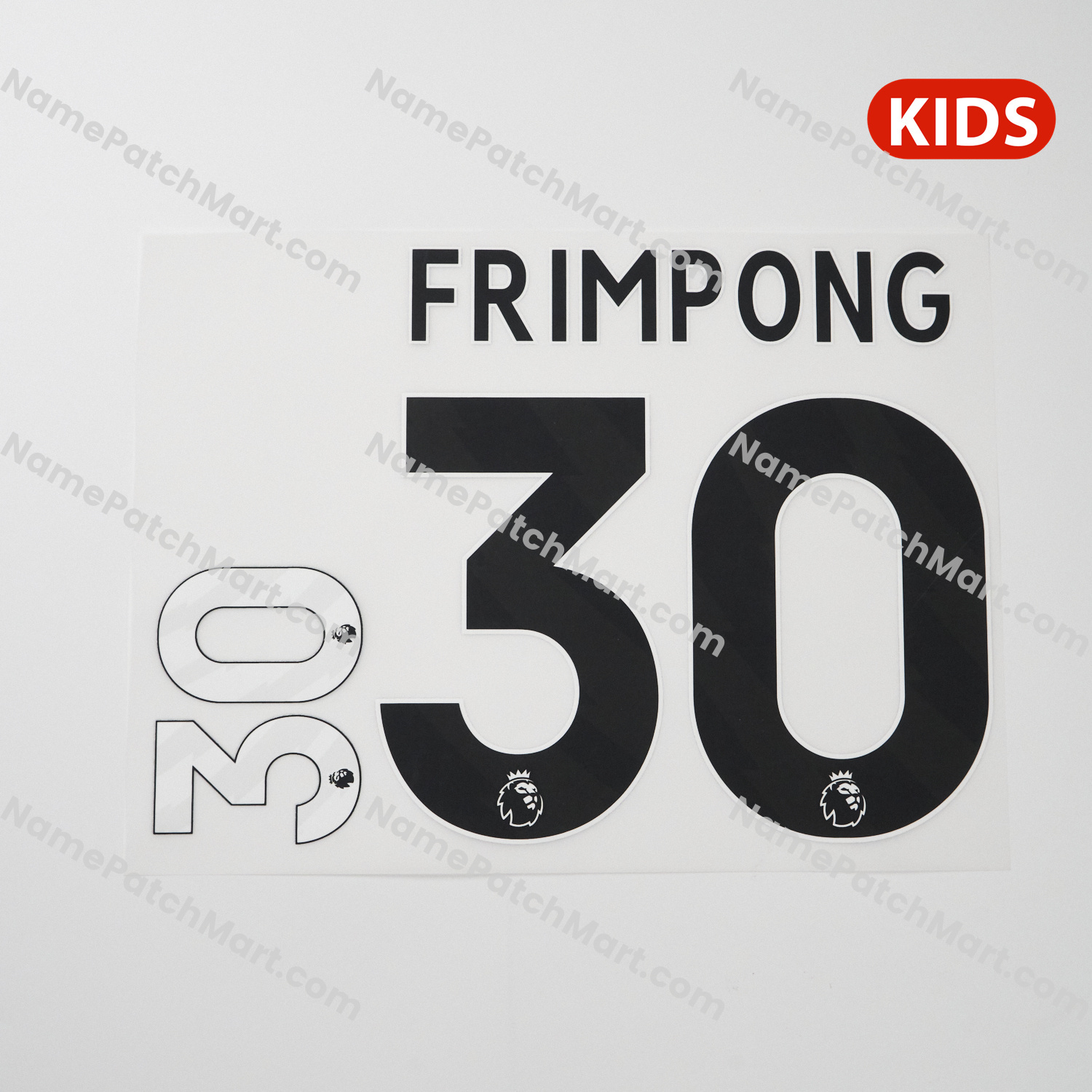 KIDS Frimpong #30 (Premier League) - Liverpool 25-26 Away  | Name Number Set - NamePatchMart.COM