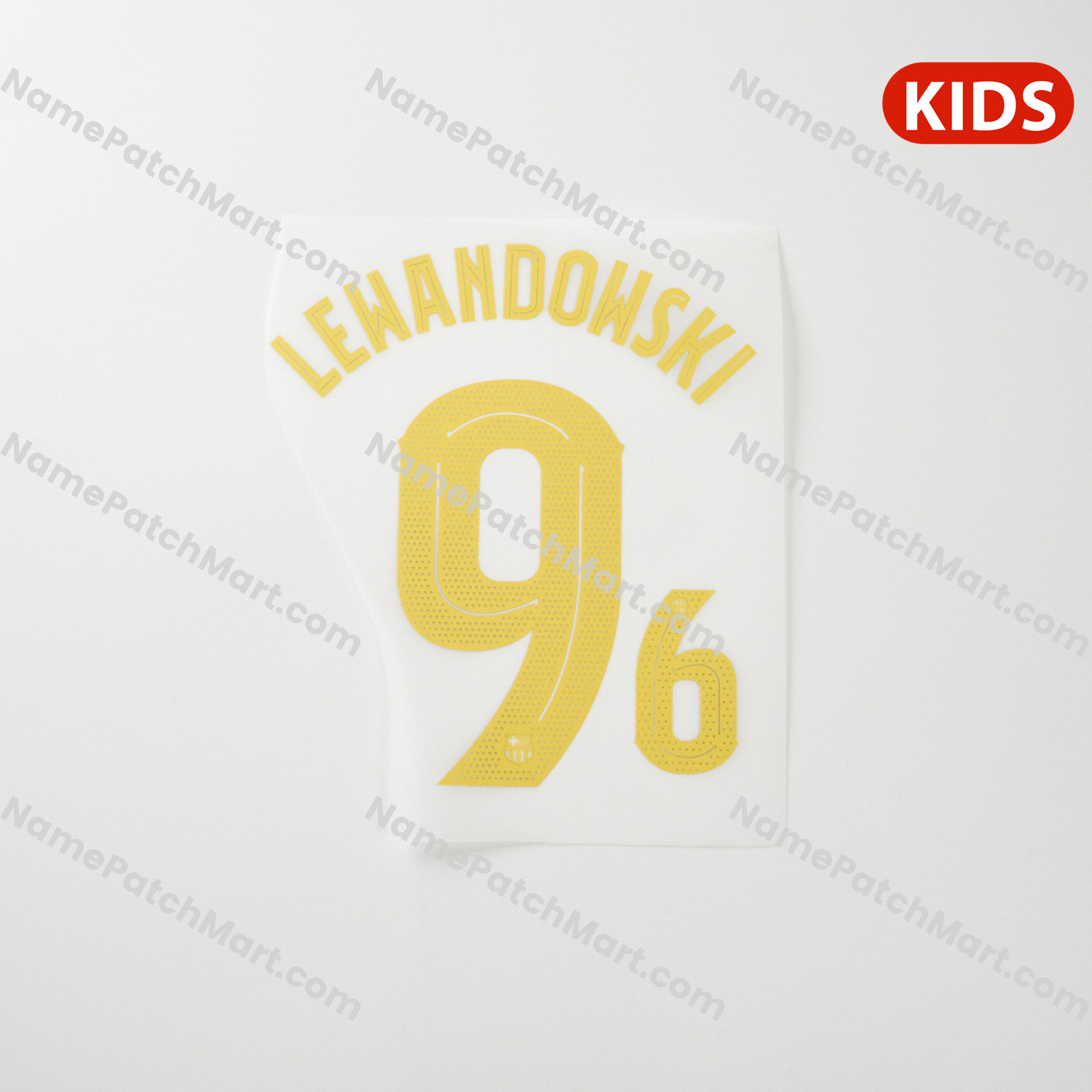 Lewandowski #9 (Champions League) - Barcelona 25-26 Home KIDS  | Name Number Set - NamePatchMart.COM