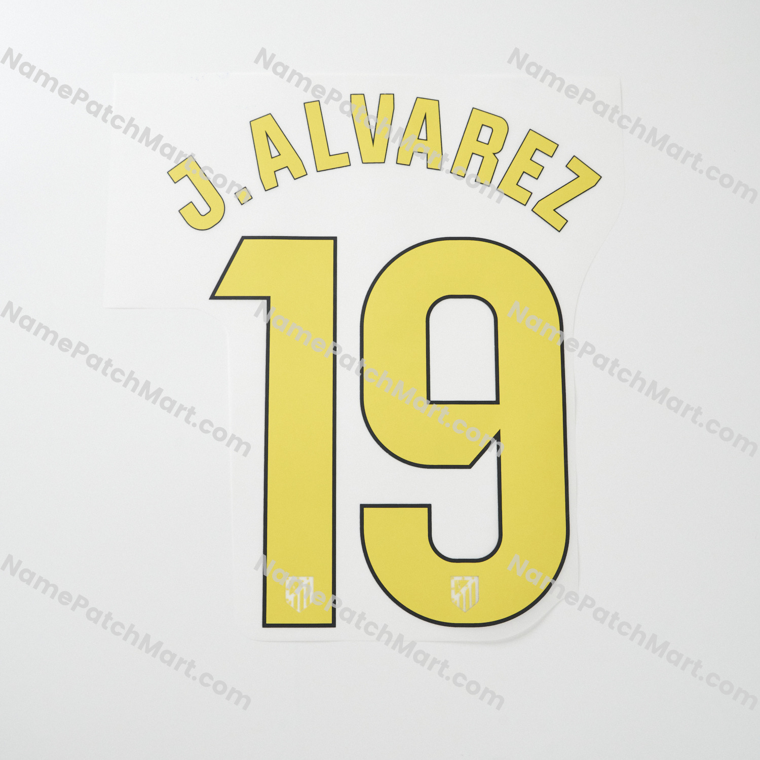 J. Alvarez #19 (Champions League) - Atletico Madrid 25-26 Away  | Name Number Set - NamePatchMart.COM