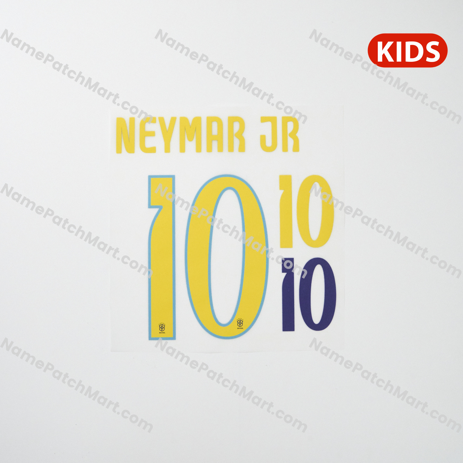 KIDS Neymar Jr #10 - Brazil 2024 Away  | Name Number Set - NamePatchMart.COM