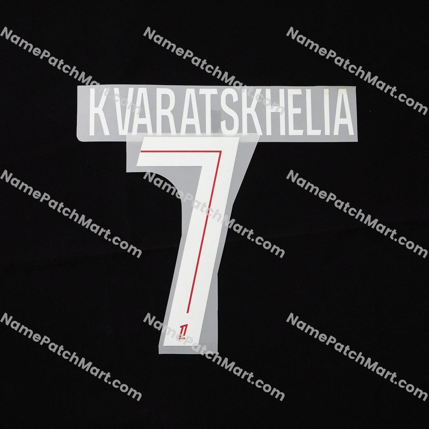 Kvaratskhelia #7 (Ligue 1) - Paris Saint-Germain PSG 25-26 Home  | Name Number Set - NamePatchMart.COM