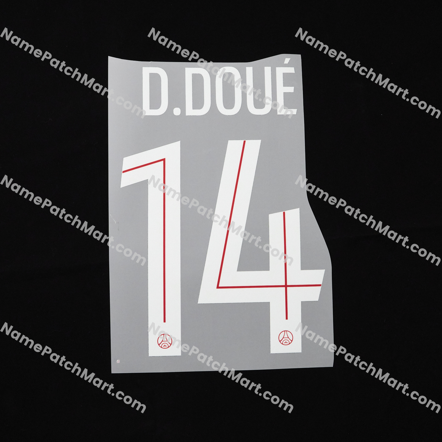 D. Doué #14 (Champions League) - Paris Saint-Germain PSG 25-26 Home  | Name Number Set - NamePatchMart.COM