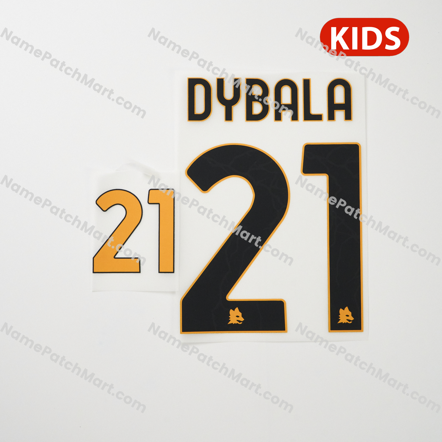 KIDS Dyabala #21 (Series A) - AS Roma 25-26 Away  | Name Number Set - NamePatchMart.COM