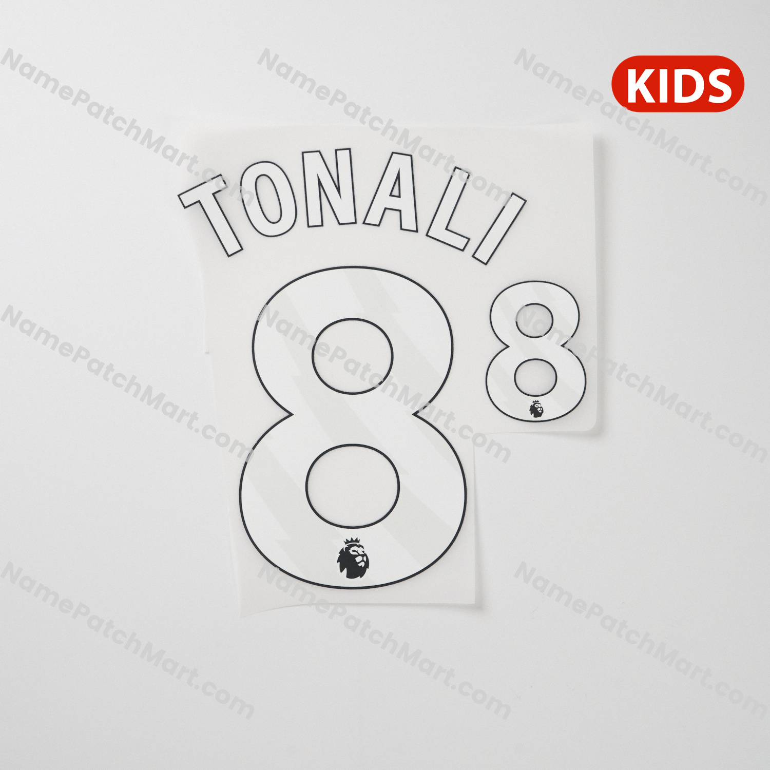 KIDS Tonali #8 (Premier League) - Newcastle United 25-26 Away  | Name Number Set - NamePatchMart.COM