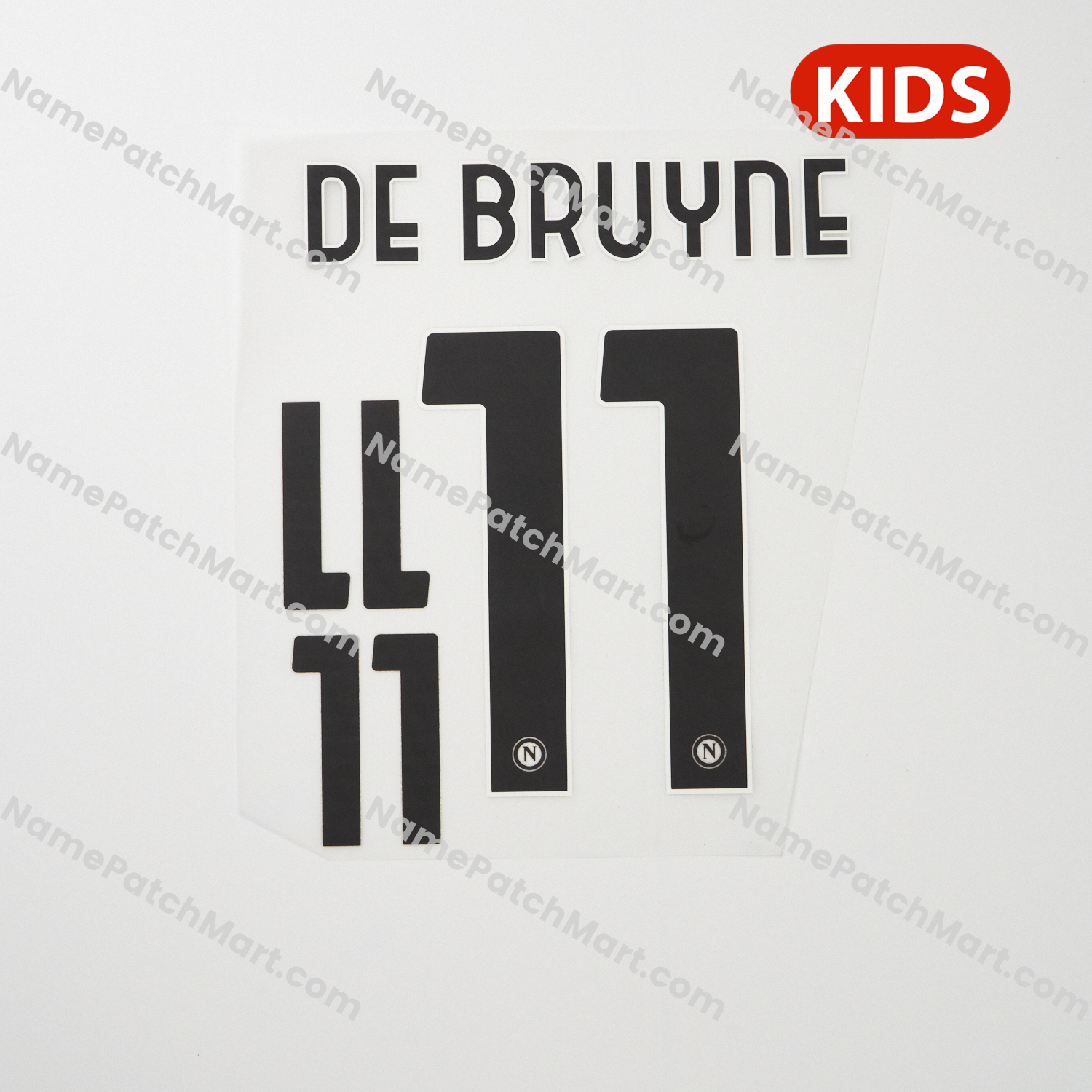 KIDS De Bruyne #11 - Napoli 25-26 Away - Black  | Name Number Set - NamePatchMart.COM