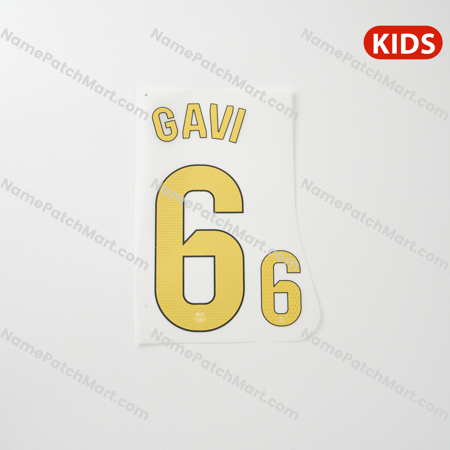 Gavi #6 (La Liga) - Barcelona 25-26 Home KIDS  | Name Number Set - NamePatchMart.COM