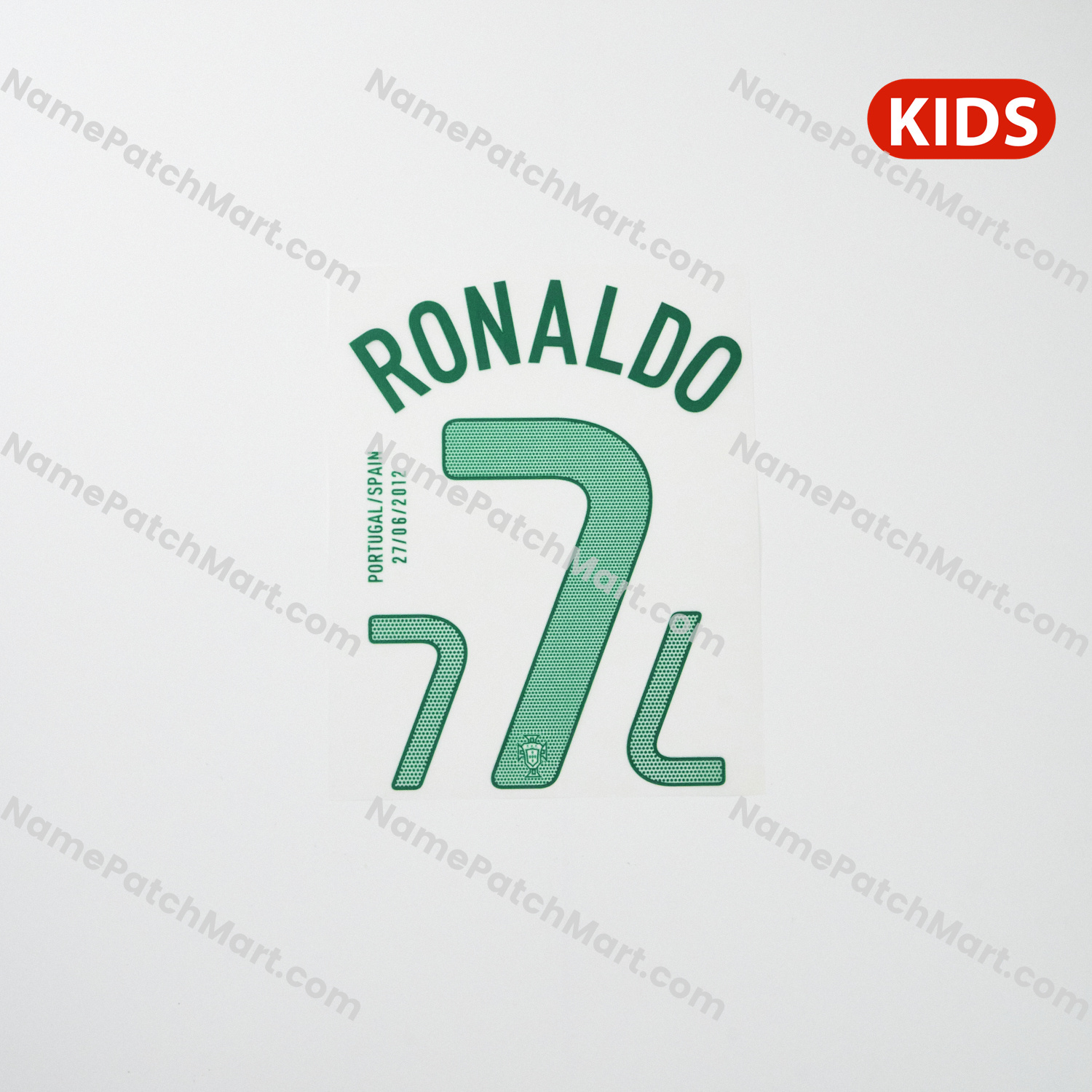KIDS Ronaldo #7 - Portugal 2012 Away  | Name Number Set - NamePatchMart.COM