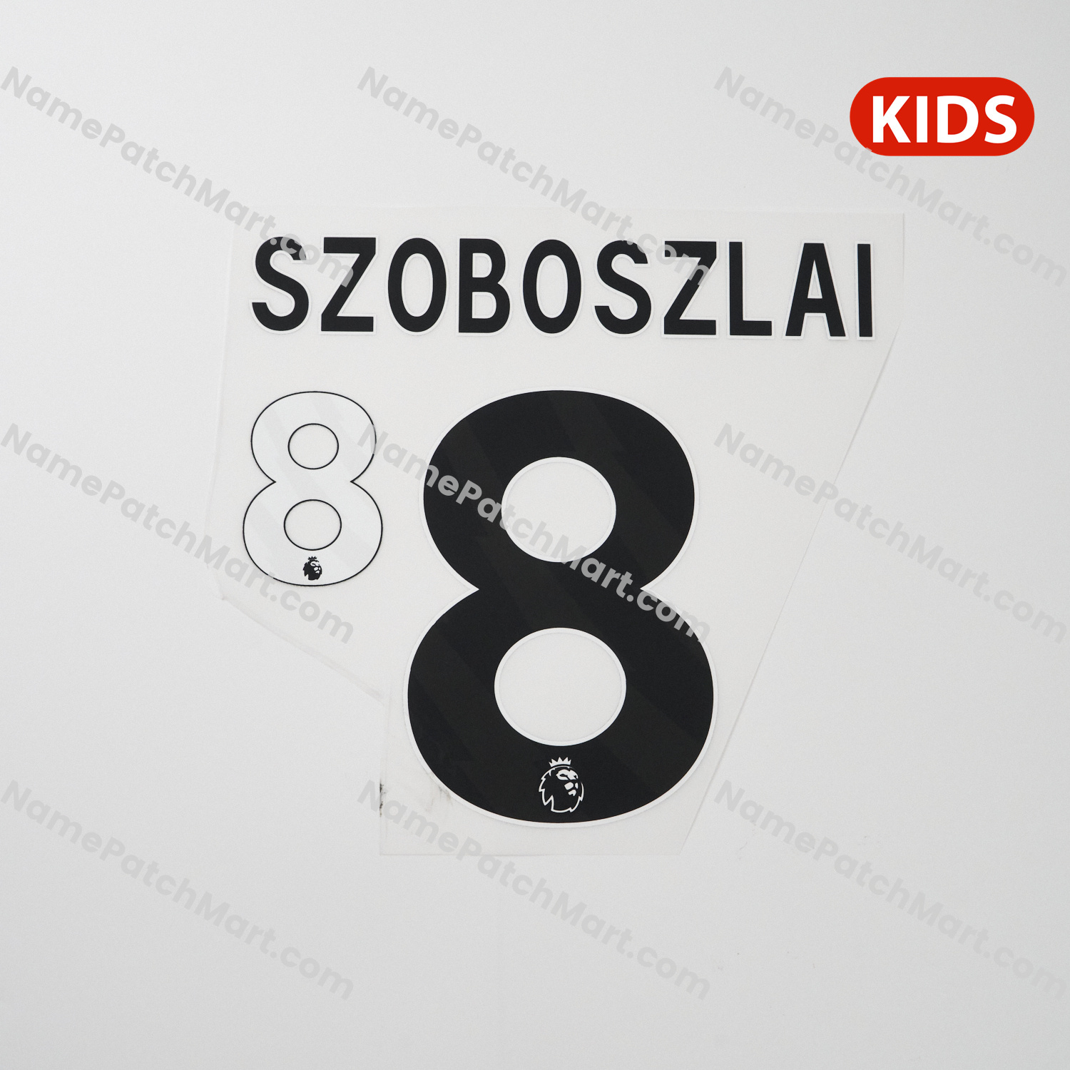 KIDS Szoboszlai #8 (Premier League) - Liverpool 25-26 Away  | Name Number Set - NamePatchMart.COM