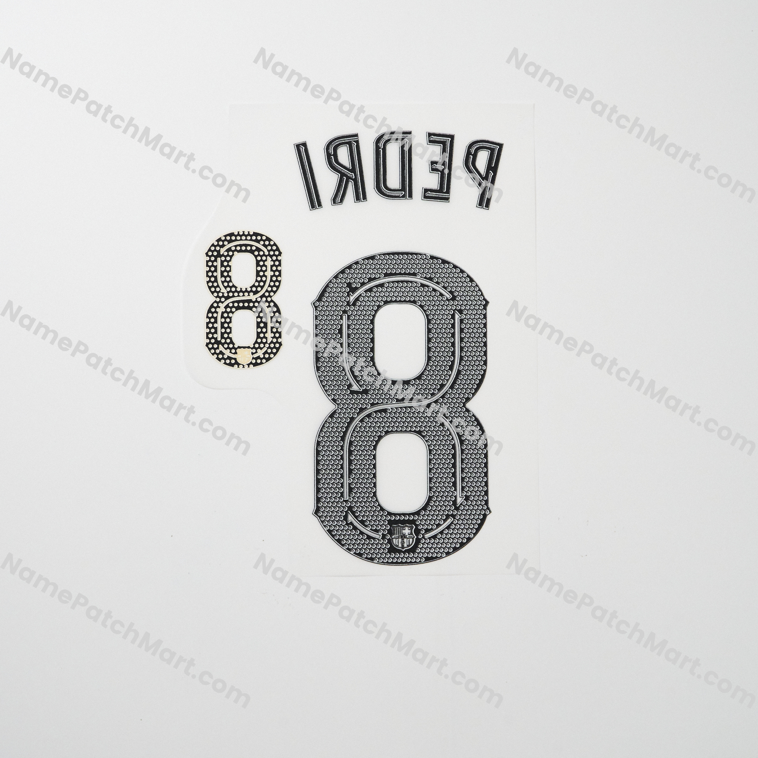 KIDS Pedri #8 (Champions League) - Barcelona 25-26 Away  | Name Number Set - NamePatchMart.COM