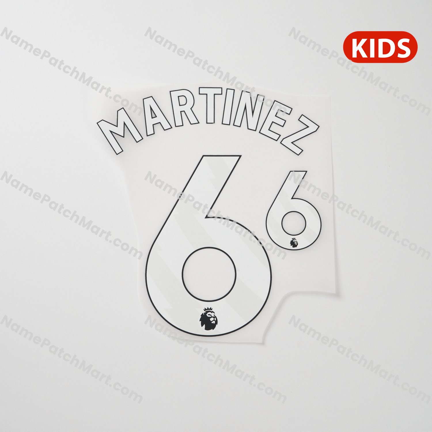KIDS Martinez #6 (Premier League) - Manchester United 25-26 Home  | Name Number Set - NamePatchMart.COM