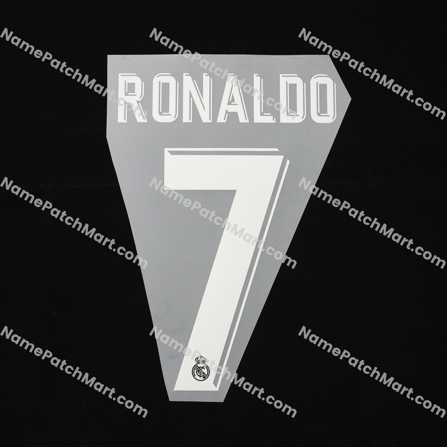 Ronaldo #7 (Champions League) - Real Madrid 2017-18 Away  | Name Number Set - NamePatchMart.COM
