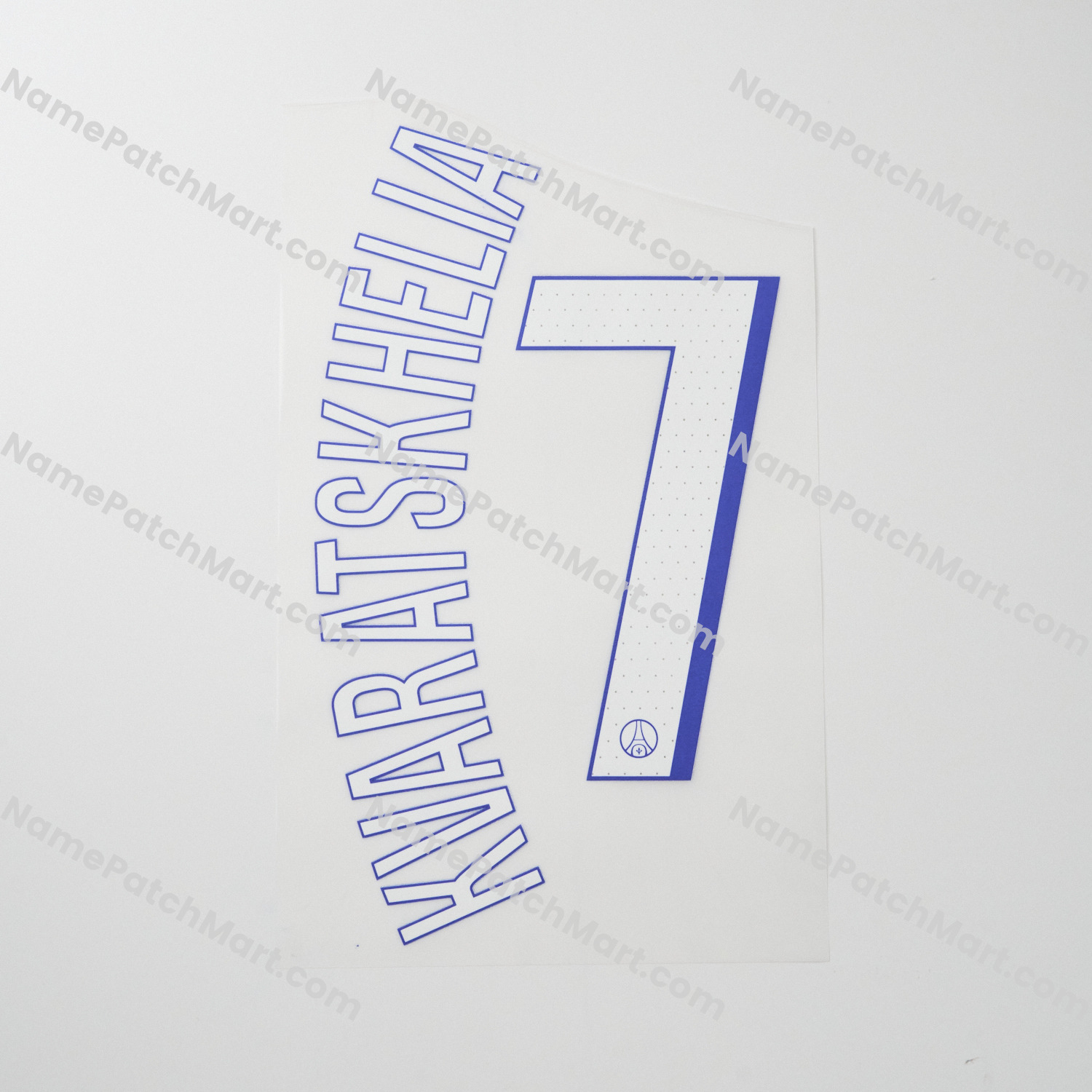 Kvaratskhelia #7 (Champions League) - Paris Saint-Germain PSG 25-26 Third  | Name Number Set - NamePatchMart.COM