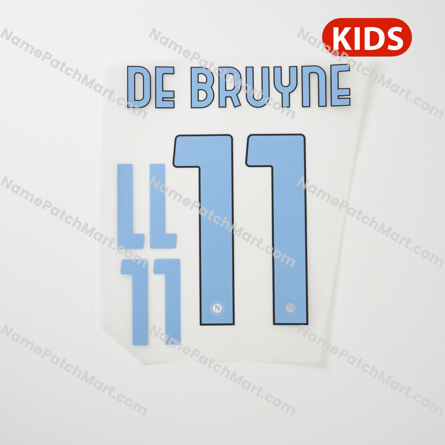 KIDS De Bruyne #11 (Series A) - Napoli 25-26 Third  | Name Number Set - NamePatchMart.COM