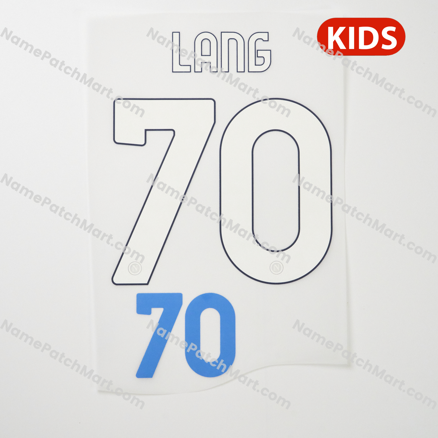 KIDS Lang #70 (Series A) - Napoli 25-26 Home  | Name Number Set - NamePatchMart.COM