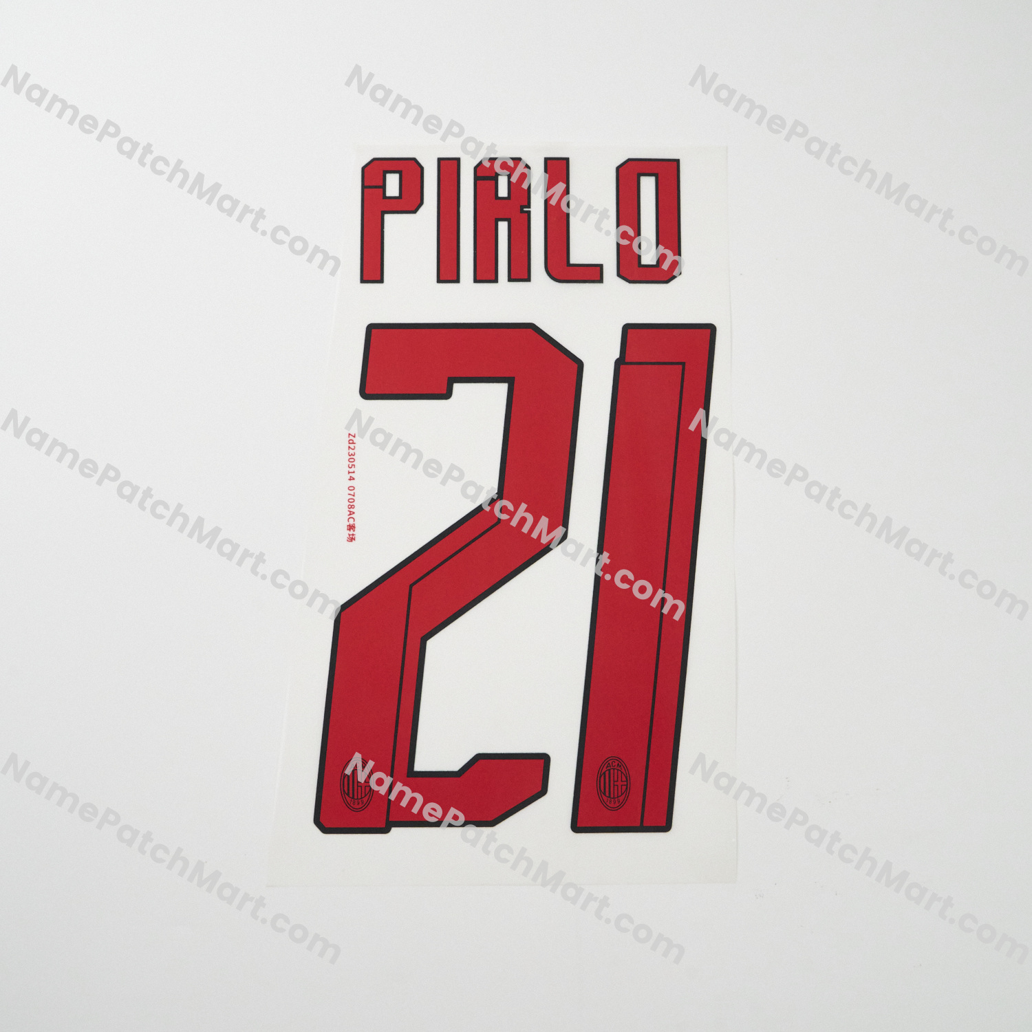 Pirlo #21 - AC Milan 2007-08 Away  | Name Number Set - NamePatchMart.COM