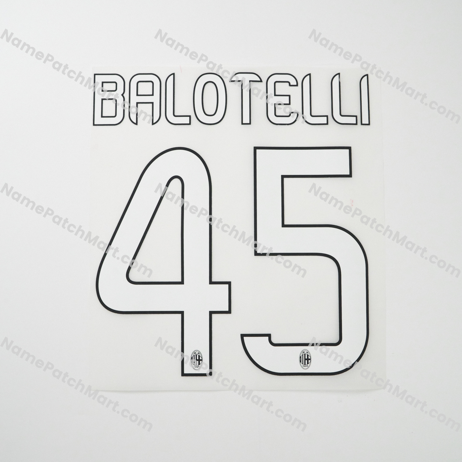 Balotelli #45 - AC Milan 2013-14 Home  | Name Number Set - NamePatchMart.COM