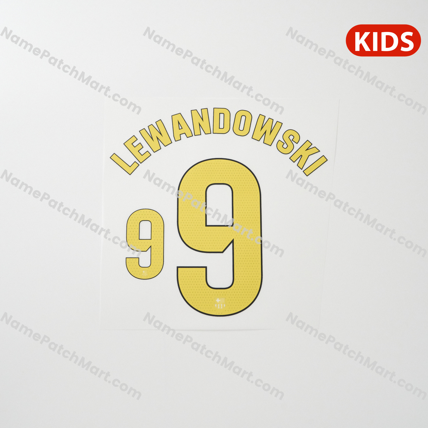 Lewandowski #9 (La Liga) - Barcelona 25-26 Home KIDS  | Name Number Set - NamePatchMart.COM