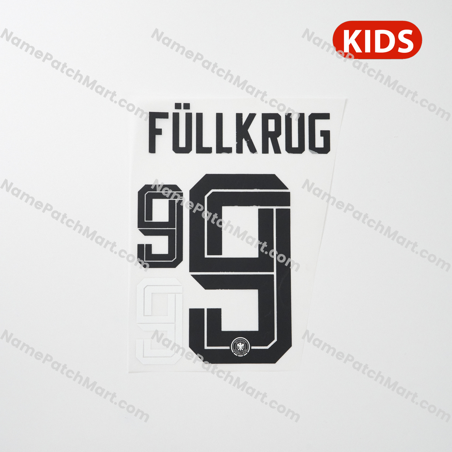 Füllkrug #9 (World Cup 26) - Germany 2026 Home KIDS  | Name Number Set - NamePatchMart.COM