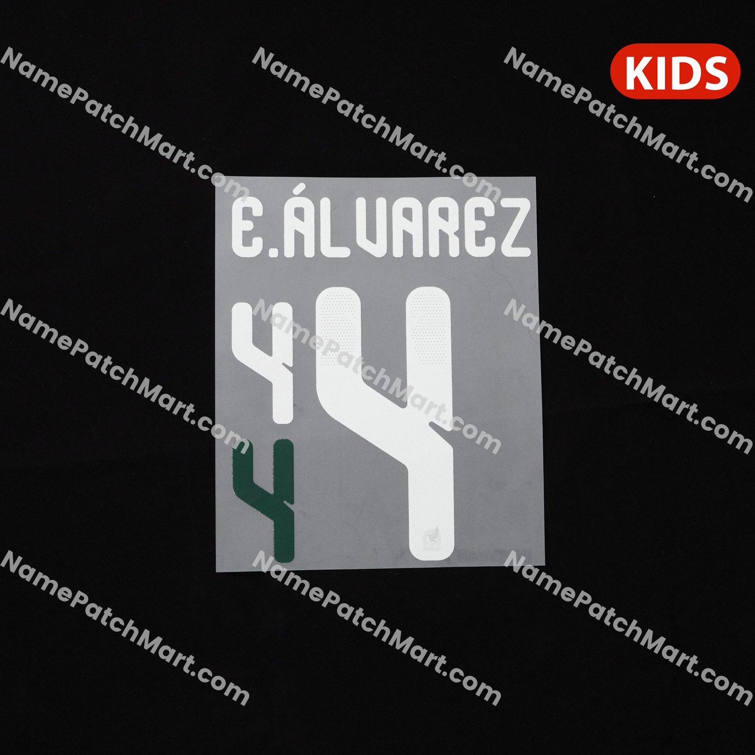KIDS E.Álvarez #4 (World Cup 26) - Mexico 2026-27 Home  | Name Number Set - NamePatchMart.COM