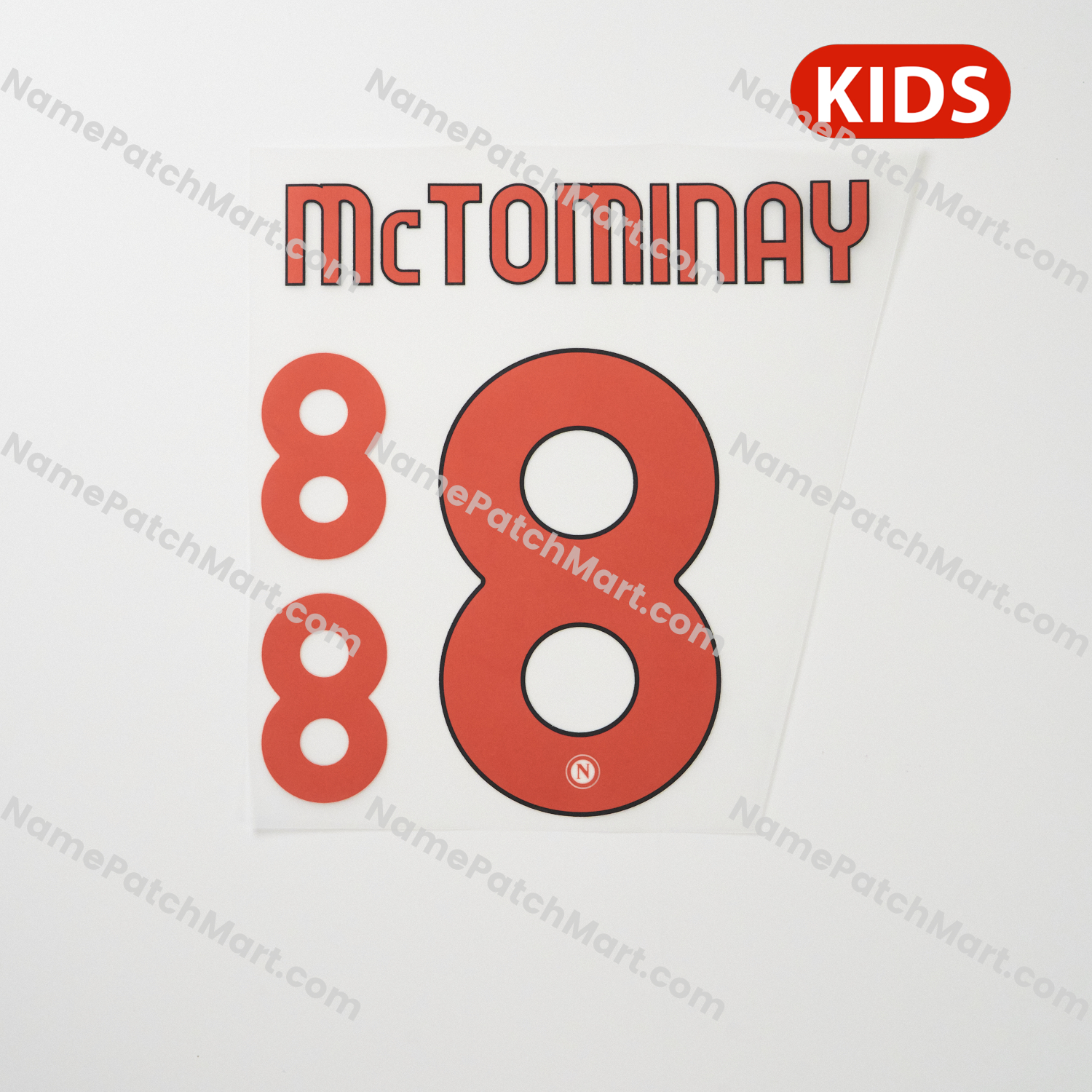 KIDS McTominay #8 (Halloween Special) - Napoli 25-26 - Orange  | Name Number Set - NamePatchMart.COM