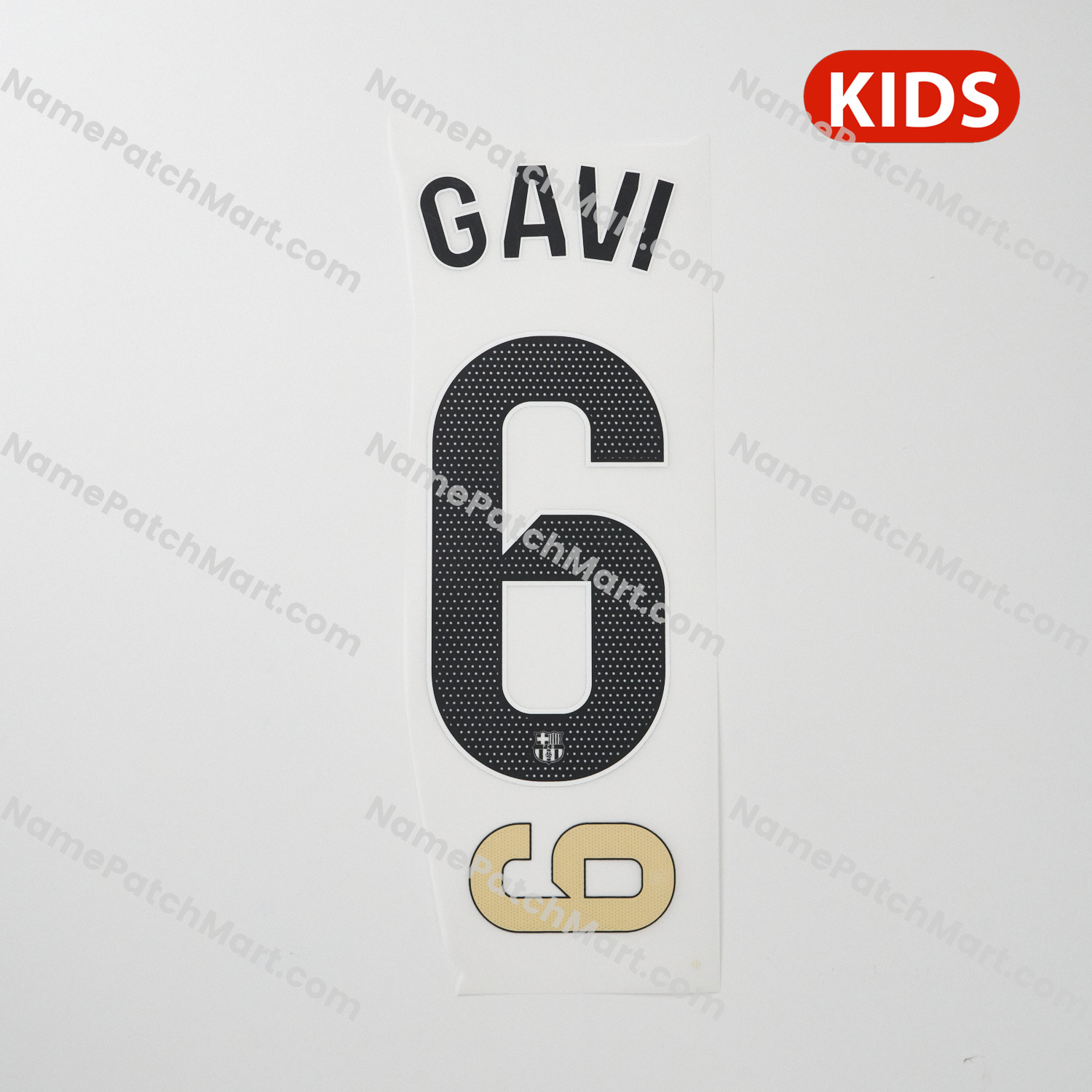 Gavi #6 (La Liga) - Barcelona 25-26 Away KIDS  | Name Number Set - NamePatchMart.COM