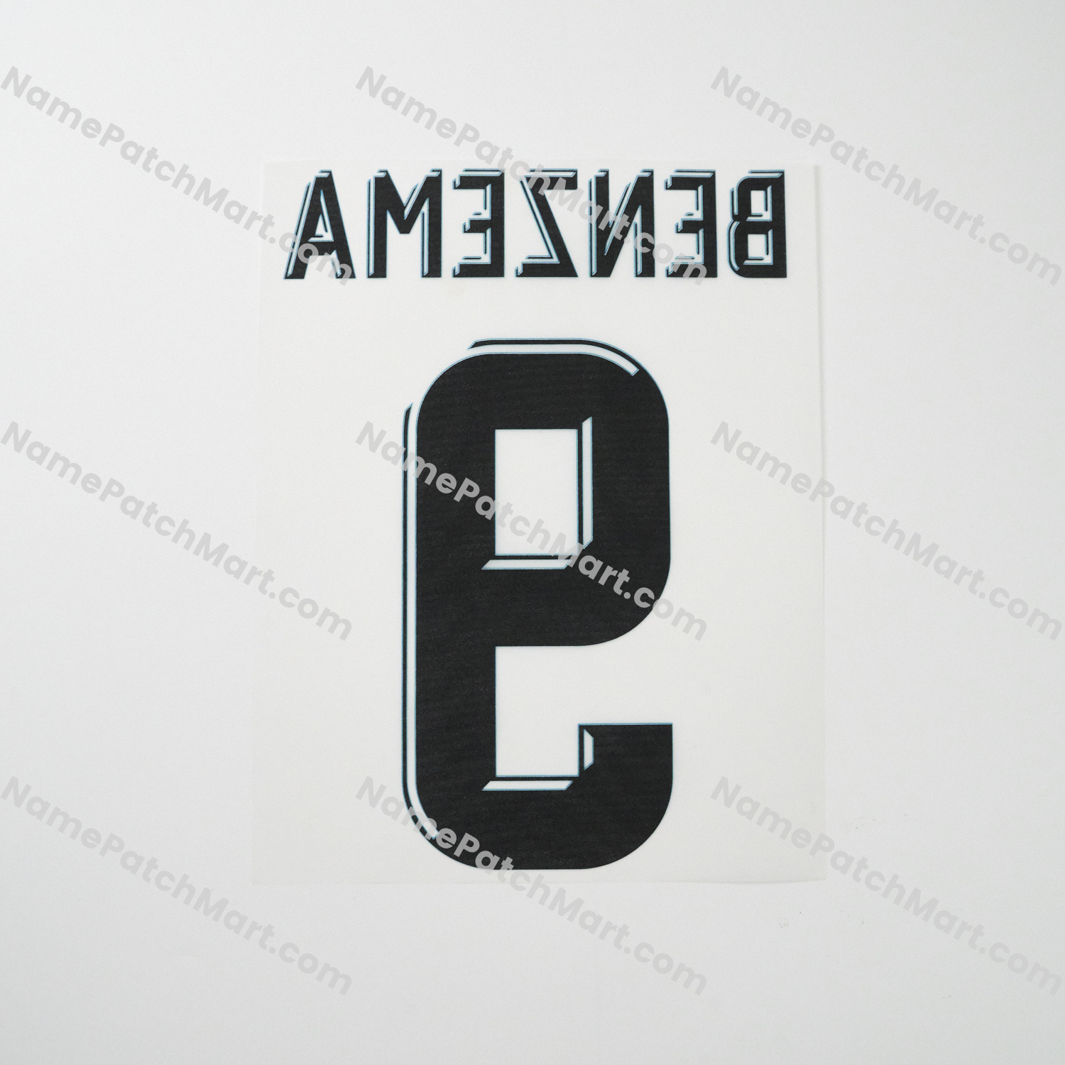 Benzema #9 (Champions League) - Real Madrid 2017-18 Home  | Name Number Set - NamePatchMart.COM