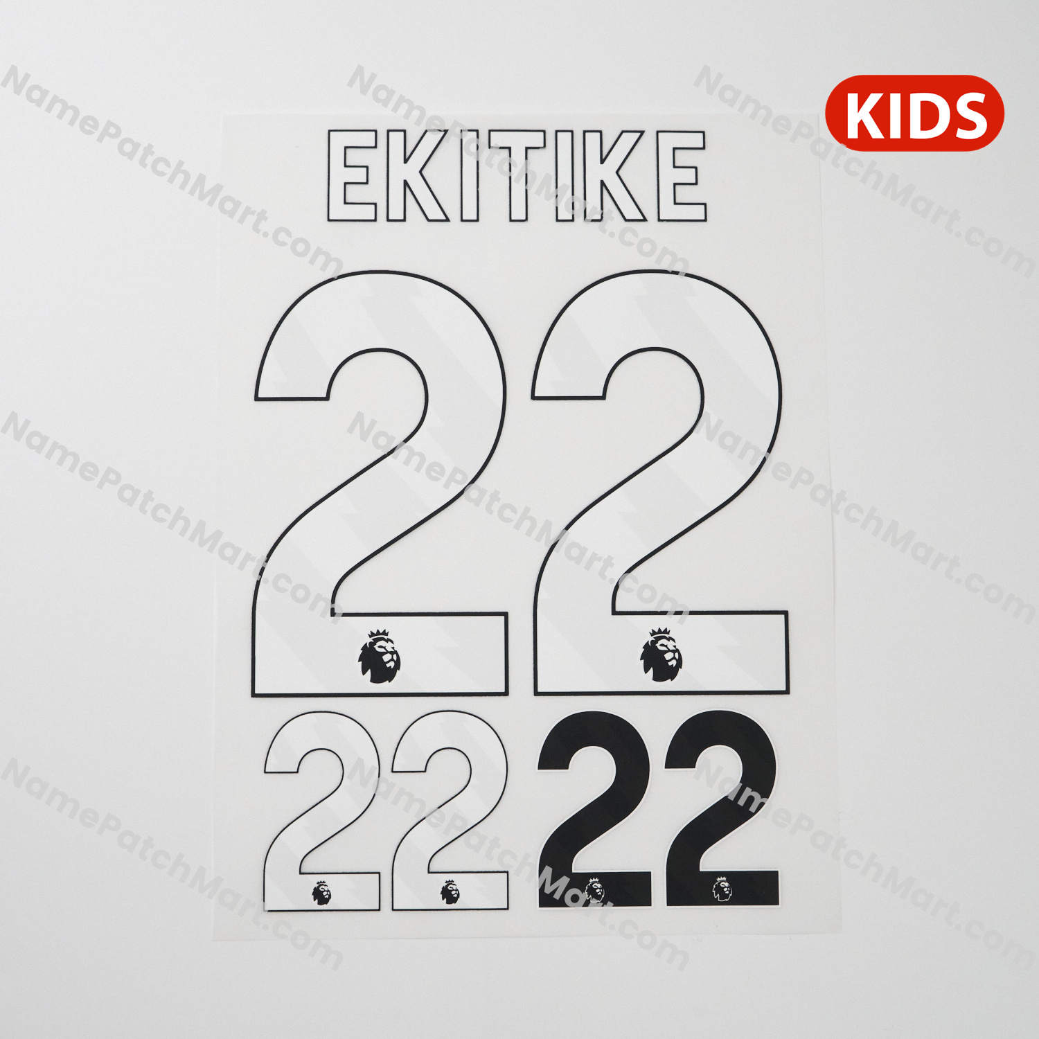 KIDS Ekitike #22 (Premier League) - Liverpool 25-26 Home and Third  | Name Number Set - NamePatchMart.COM