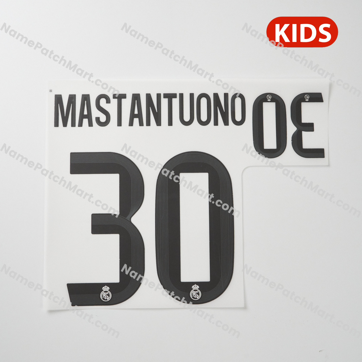 Mastantuono #30 (Champions League) - Real Madrid 25-26 Home KIDS  | Name Number Set - NamePatchMart.COM