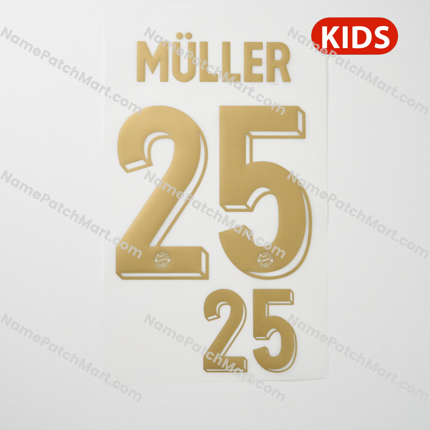 KIDS Müller #25 - Bayern Munich 25-26 125th Anniversary  | Name Number Set - NamePatchMart.COM