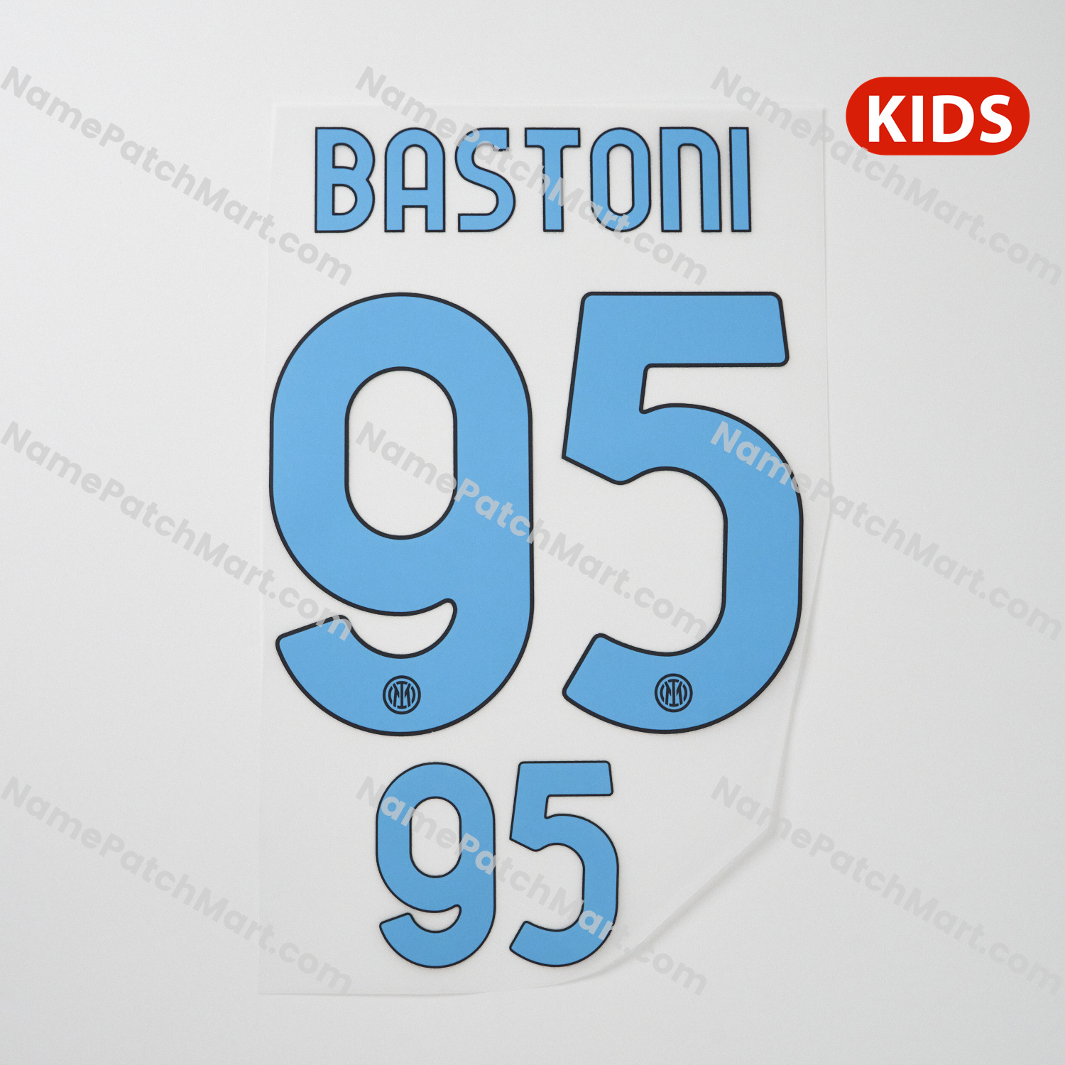 KIDS Bastoni #95 - Inter Milan 25-26 Home  | Name Number Set - NamePatchMart.COM