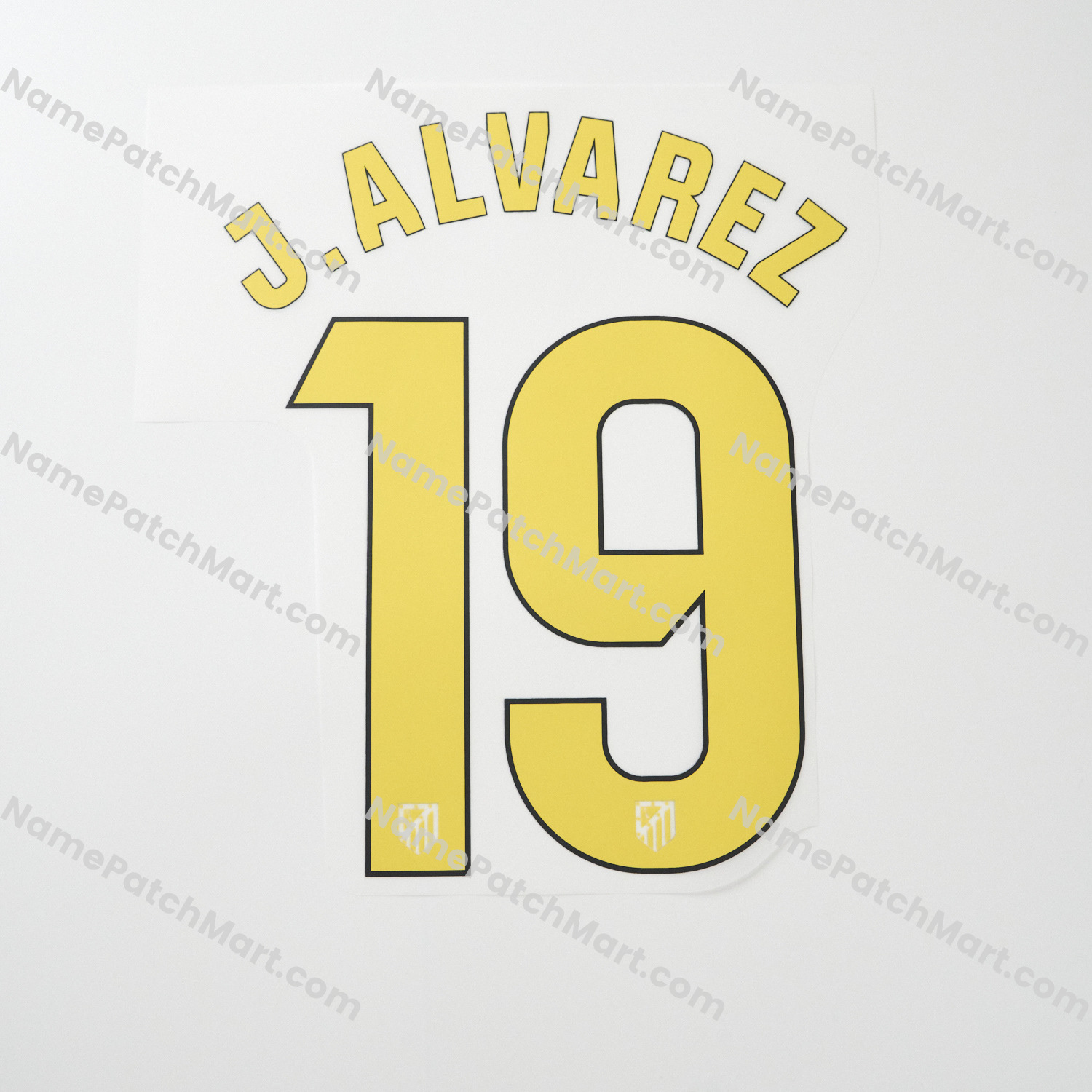 J. Alvarez #19 (La Liga) - Atletico Madrid 25-26 Away  | Name Number Set - NamePatchMart.COM