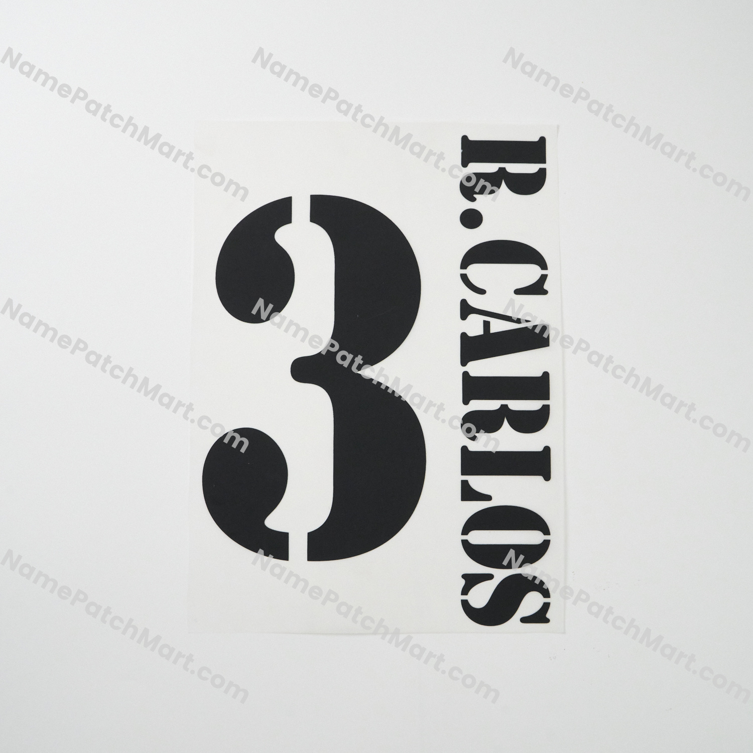 R.Carlos #3 - Real Madrid 2001-03 Home  | Name Number Set - NamePatchMart.COM