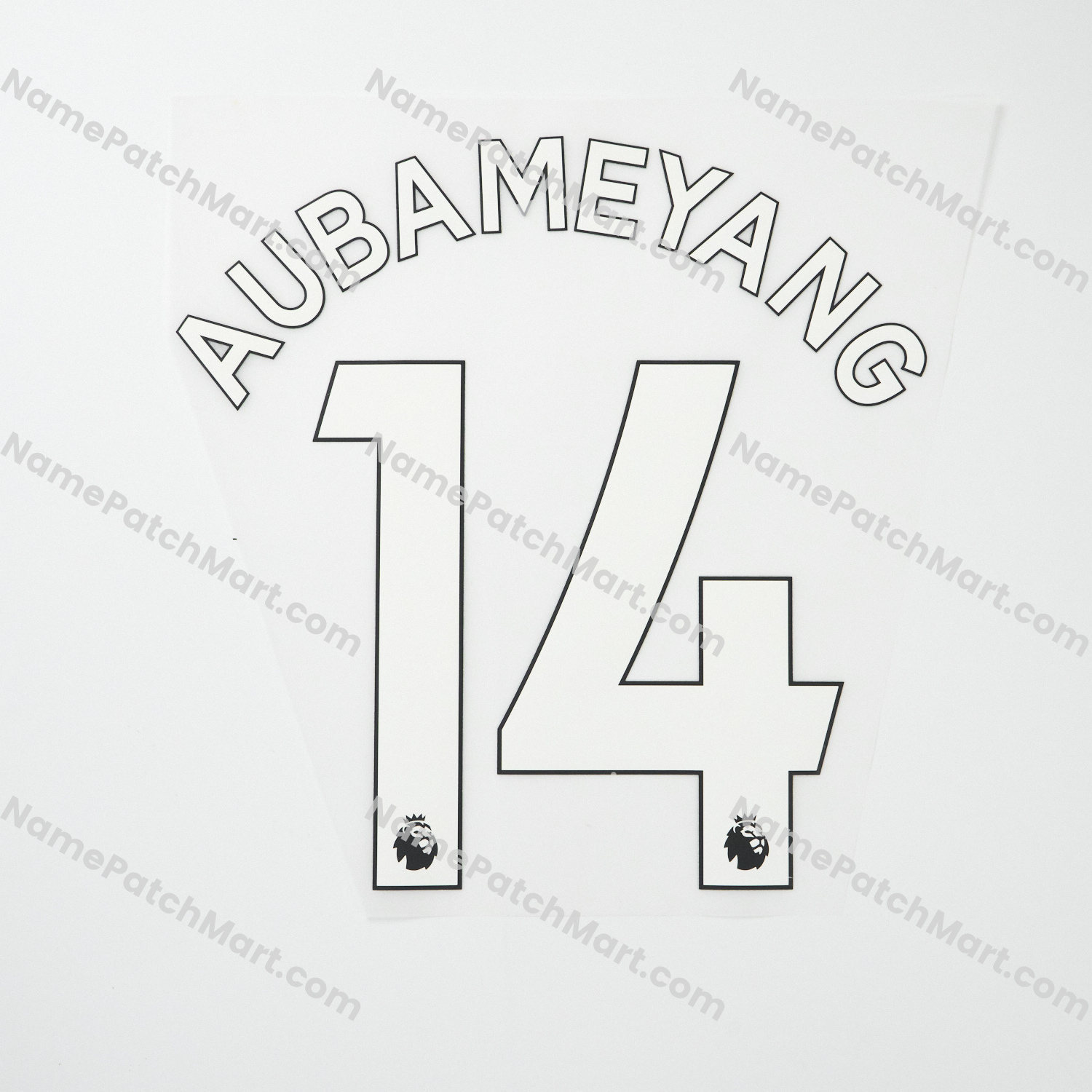 Aubameyang #14 (Premier League) - Arsenal 2019-20 Home  | Name Number Set - NamePatchMart.COM
