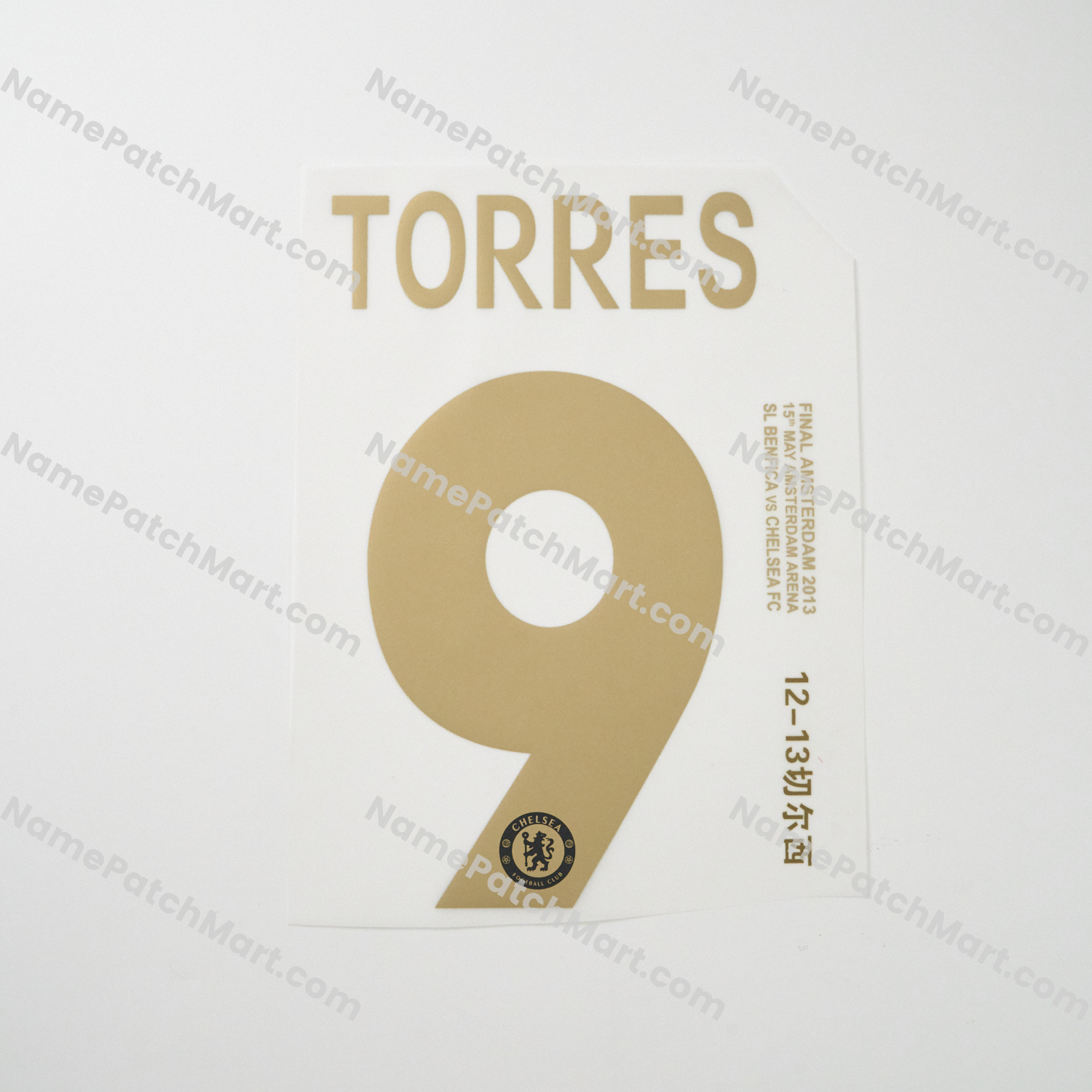 Torres #9 (Champions League) - Chelsea 2012-13 Home  | Name Number Set - NamePatchMart.COM