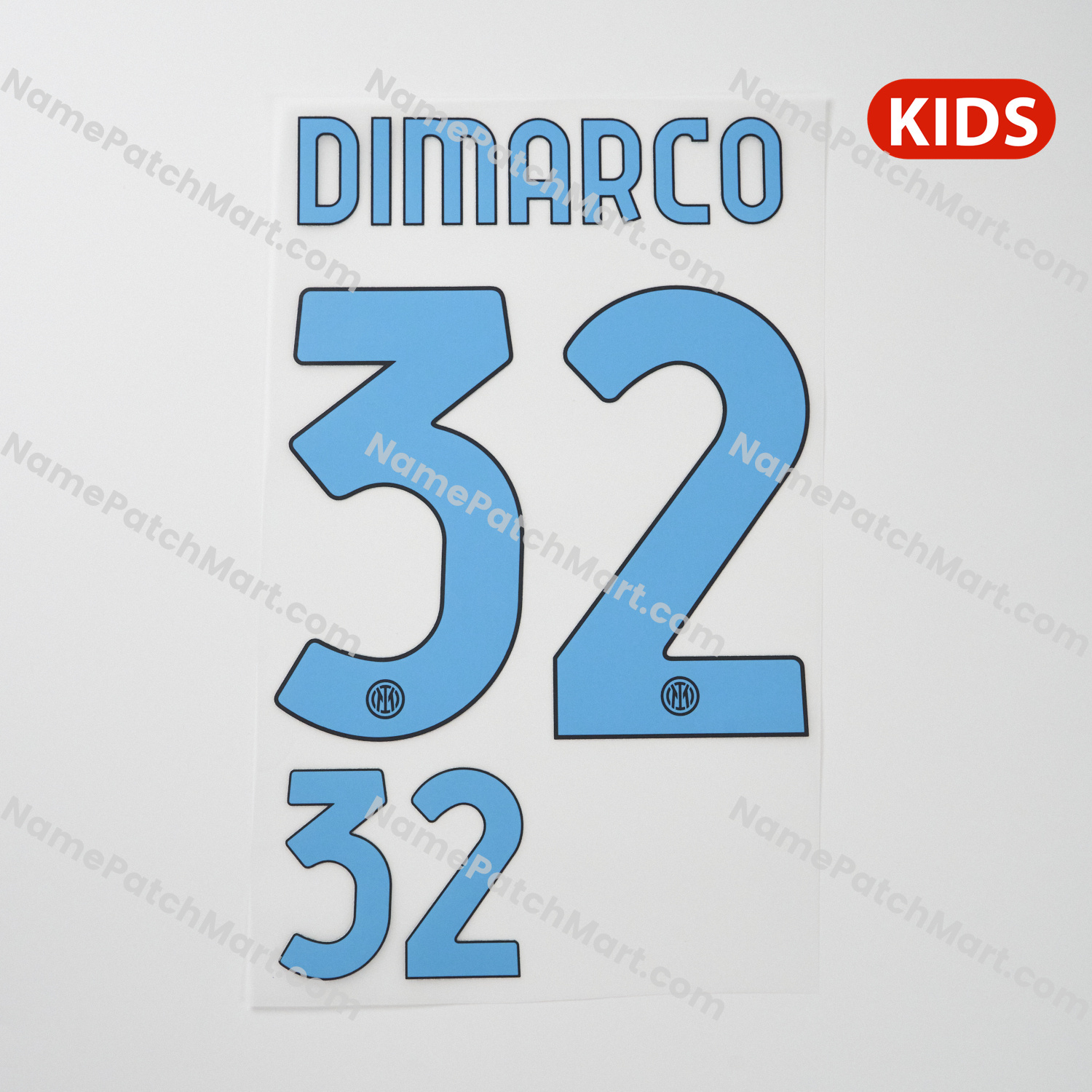 KIDS Dimarco #32 - Inter Milan 25-26 Home  | Name Number Set - NamePatchMart.COM