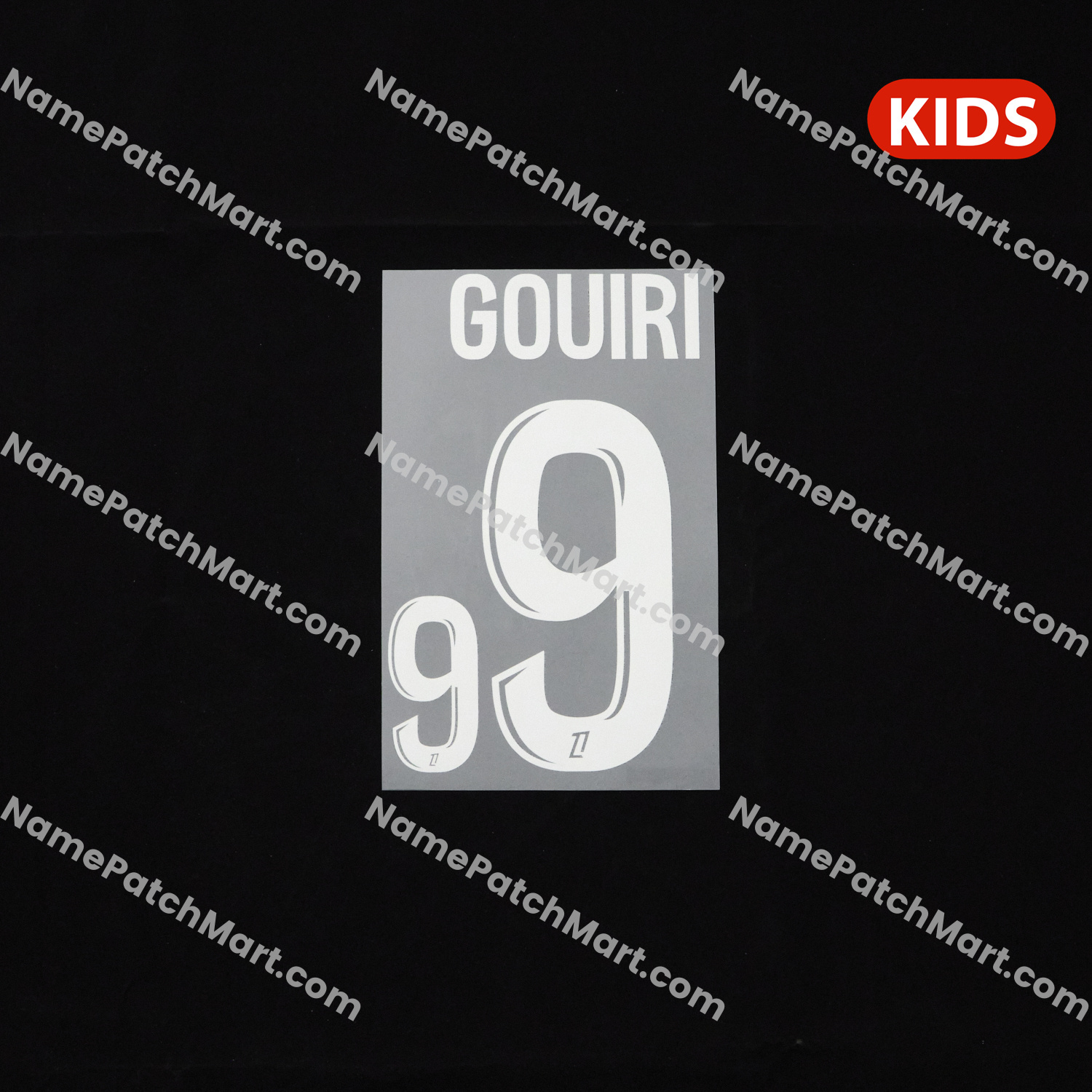 KIDS Gouiri #9 (Ligue 1) - Marseille 25-26 Away and Third  | Name Number Set - NamePatchMart.COM