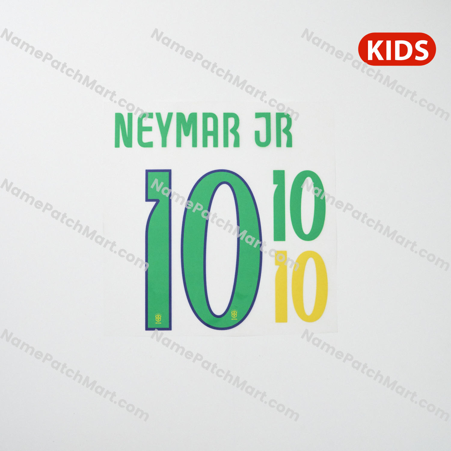 KIDS Neymar Jr #10 - Brazil 2024 Home  | Name Number Set - NamePatchMart.COM